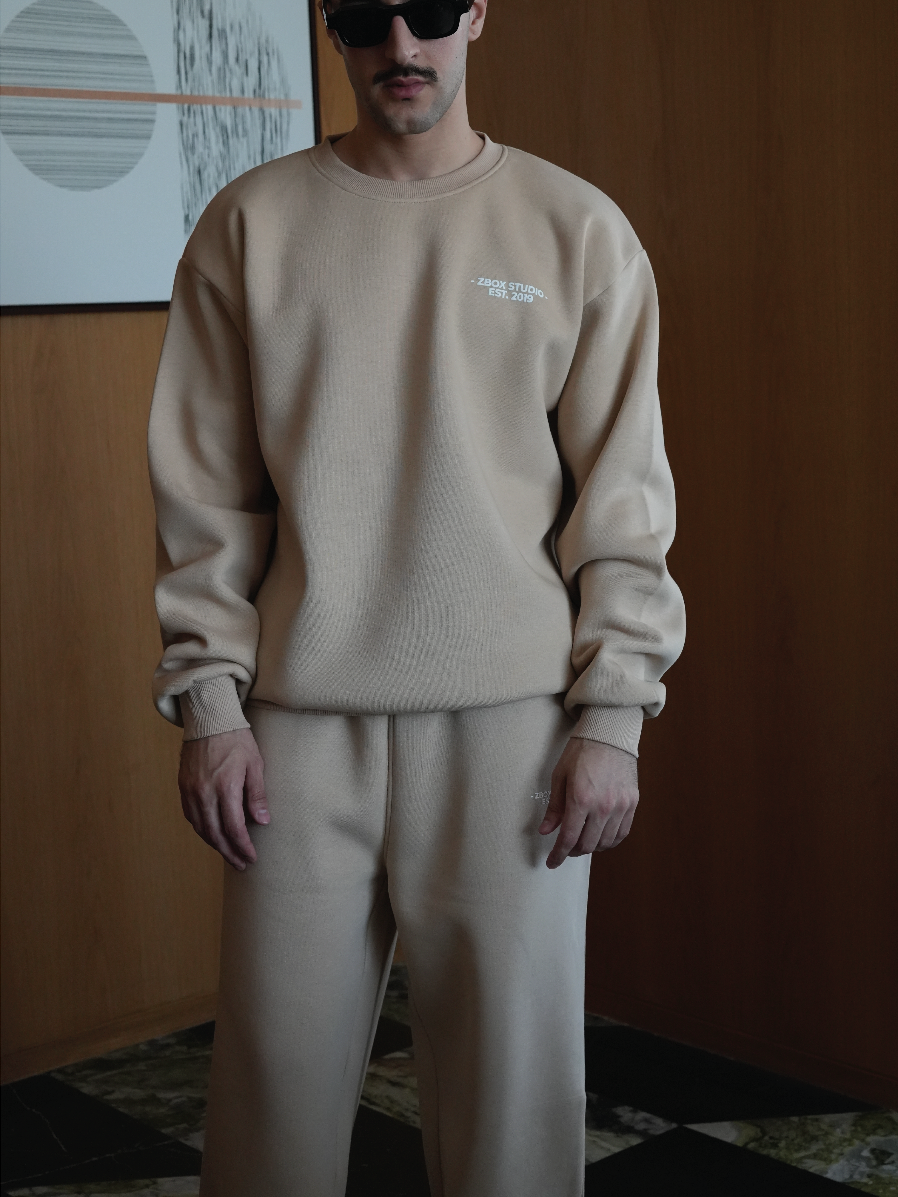 Beige Daily Sweatshirt