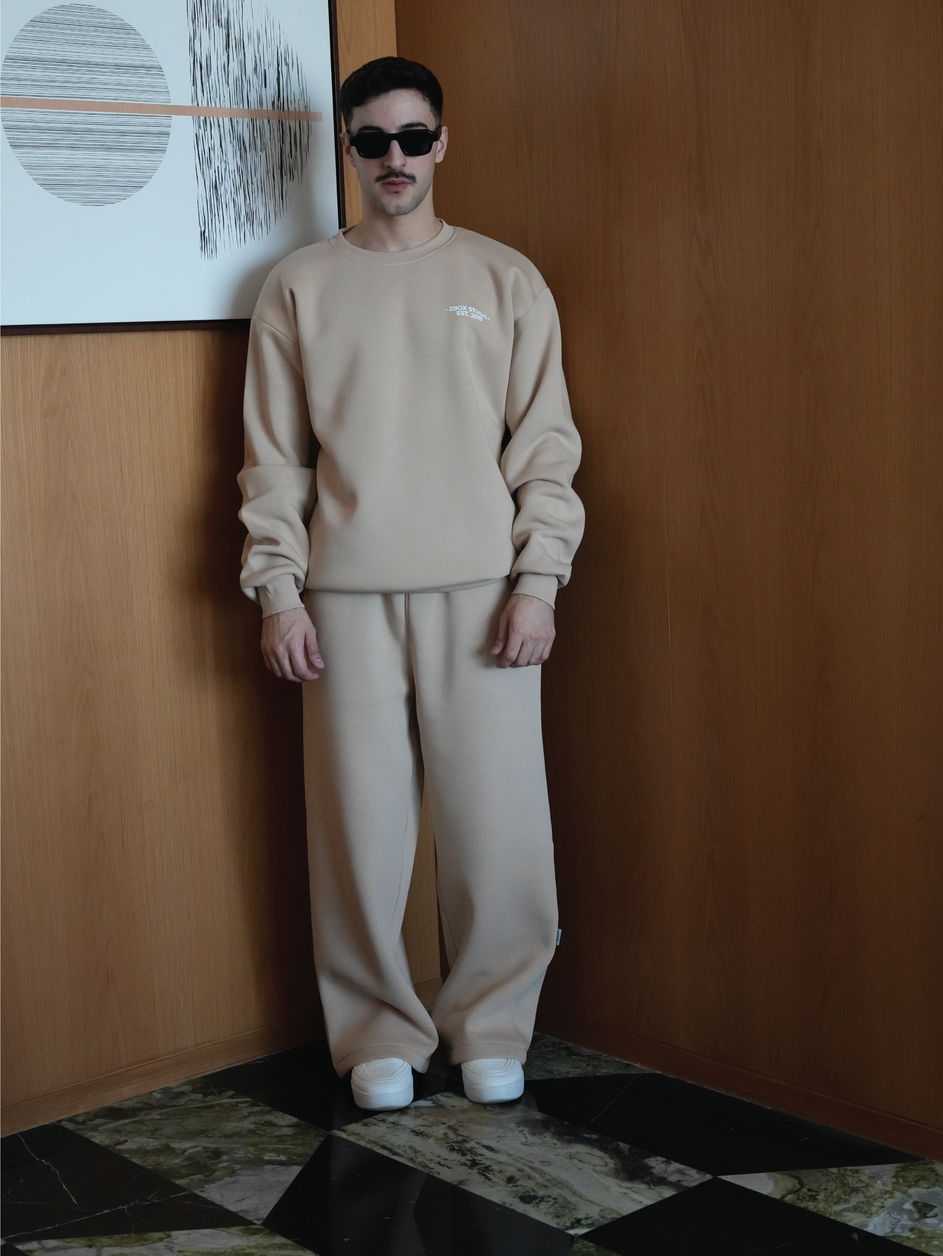 Beige Daily Sweatshirt