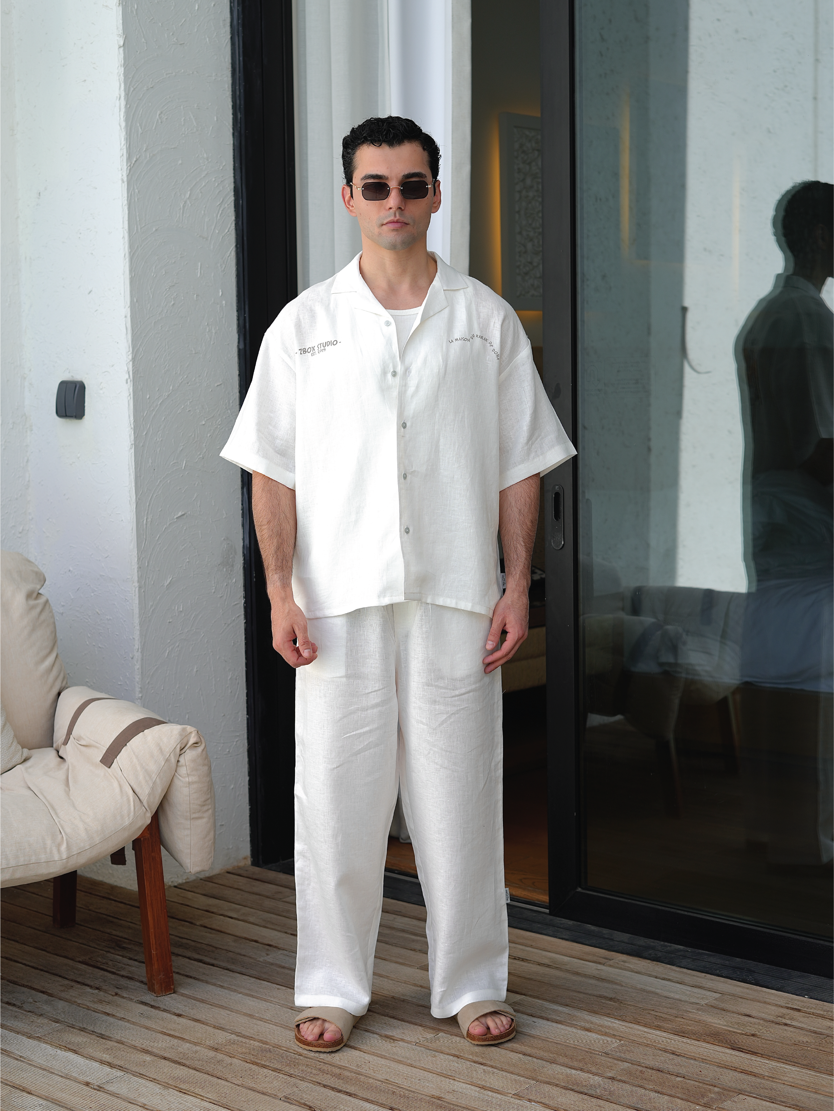 La Maison Du Karak Linen Camp Collar Shirt