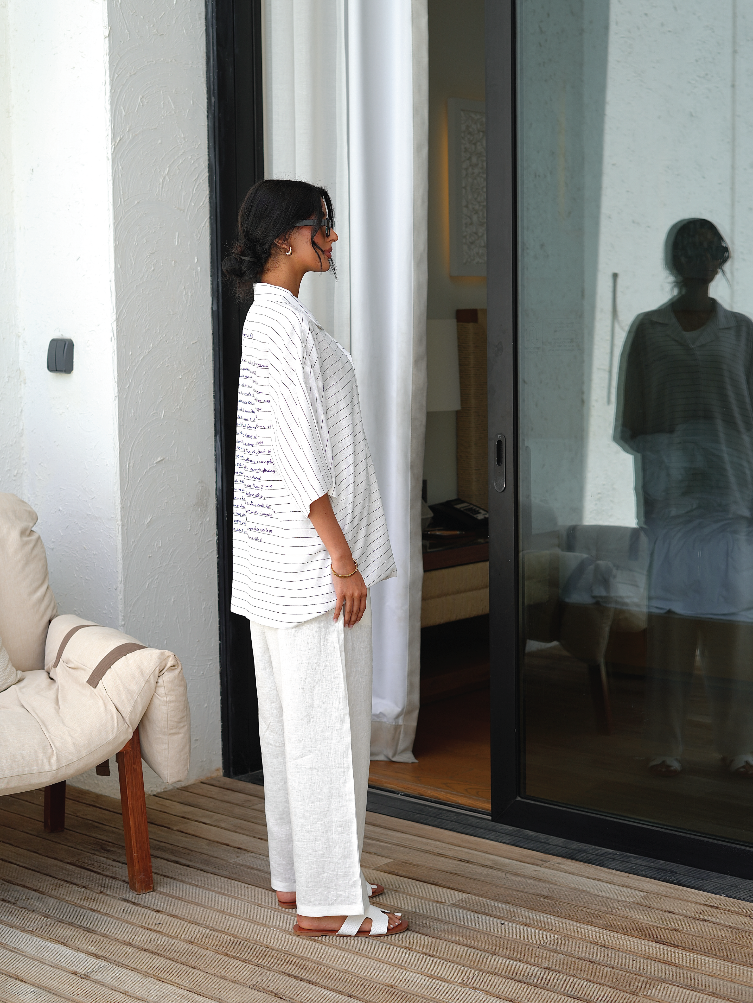 Summer’s Quiet Farewell Linen Camp Collar Shirt