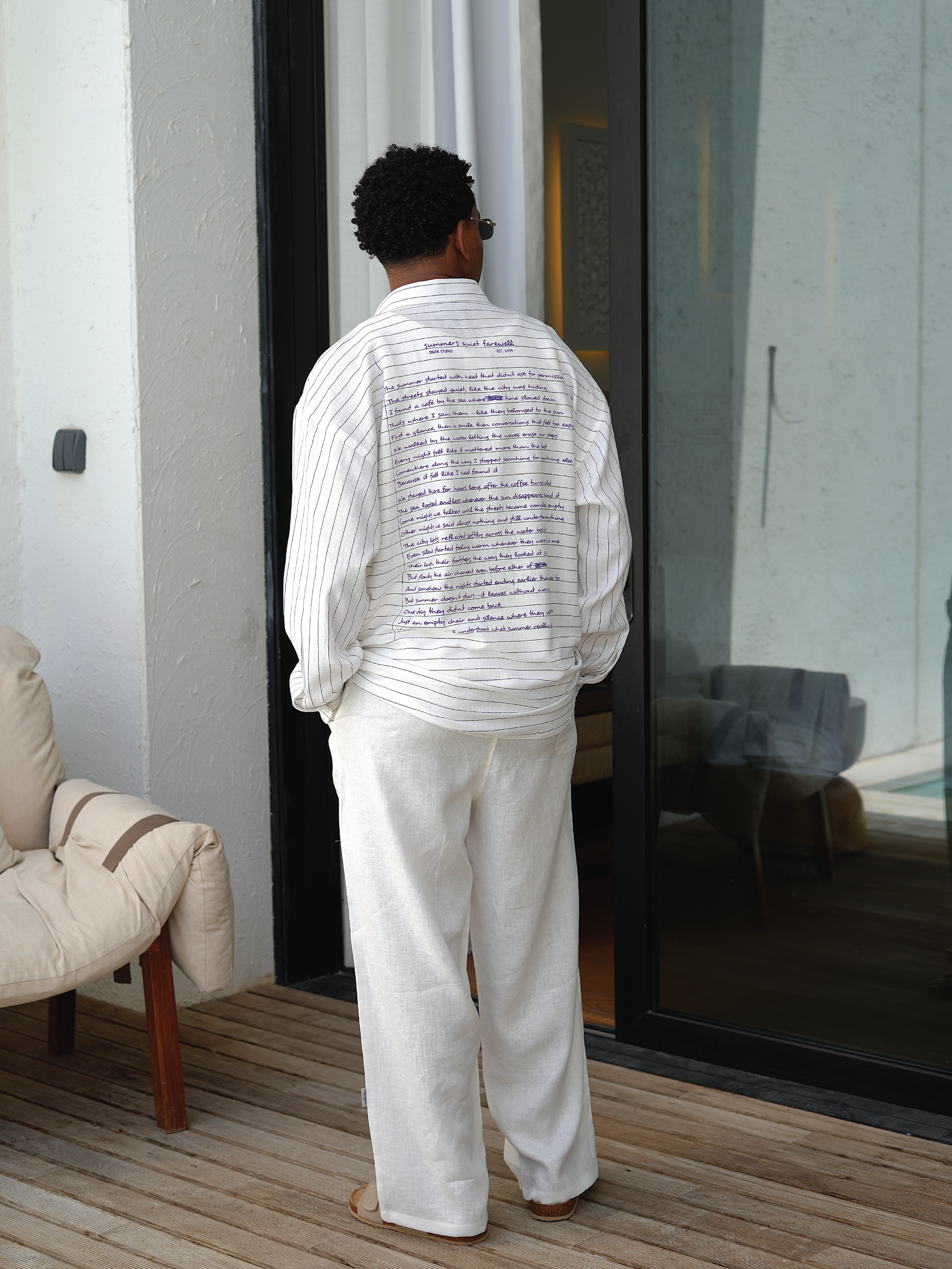Summer’s Quiet Farewell Linen Long Sleeve Shirt