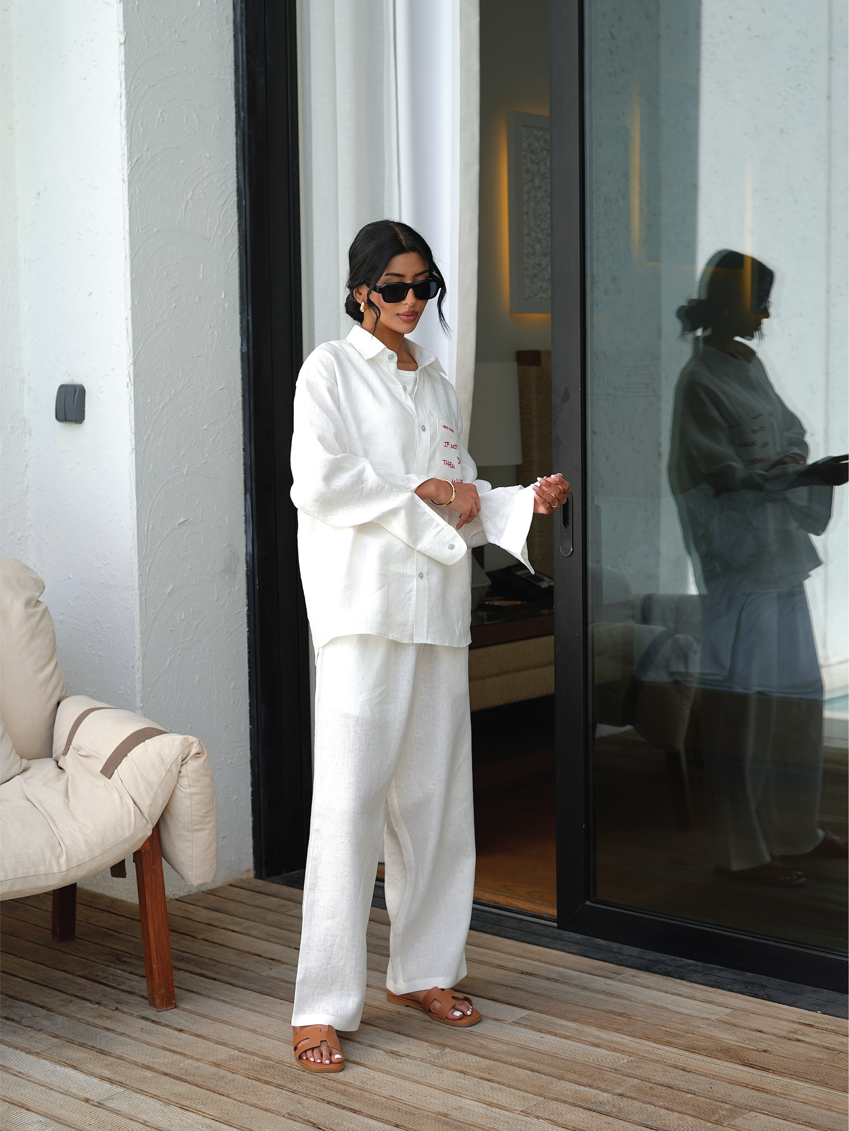 Resort Linen Trousers – White