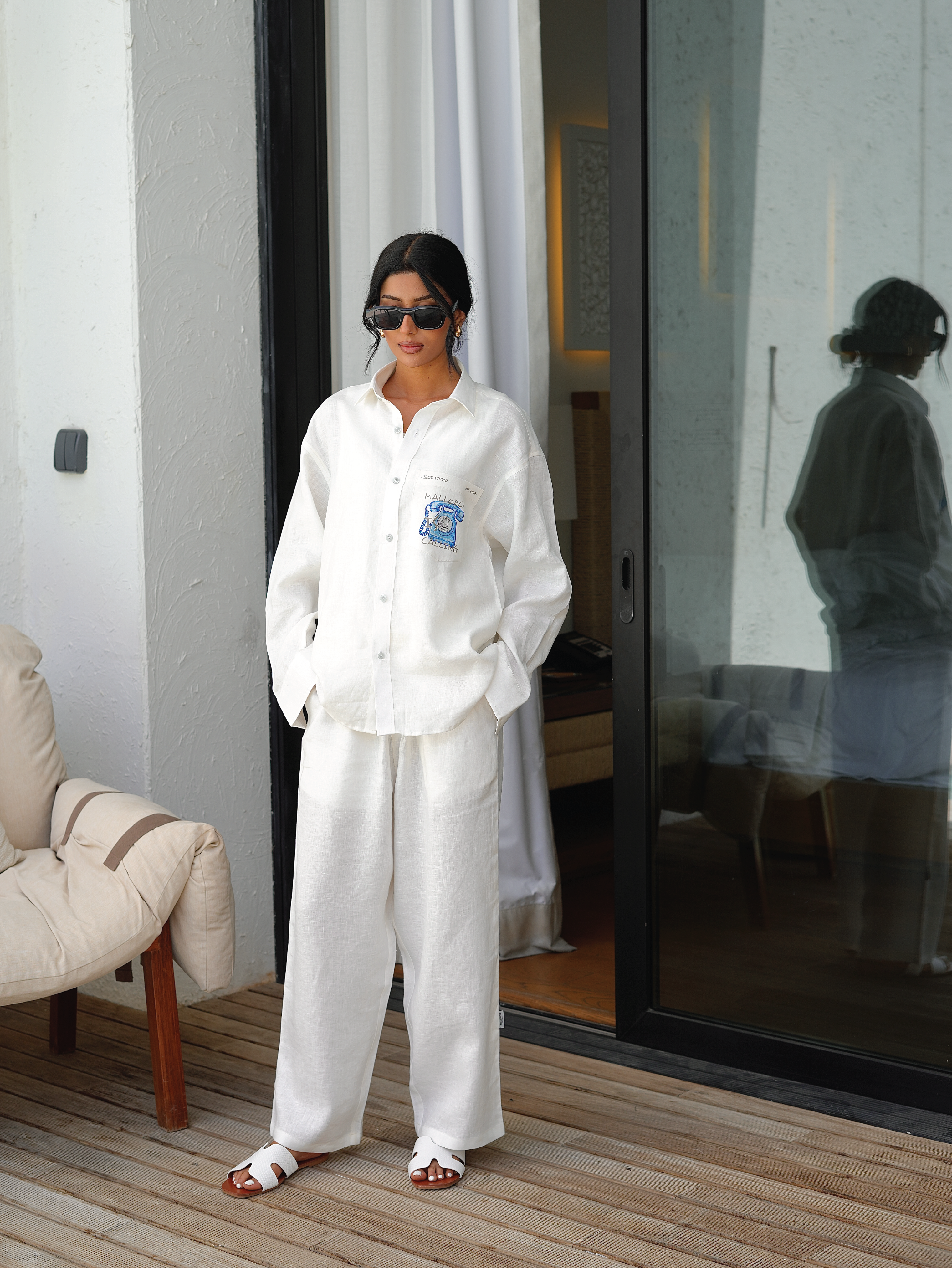 Resort Linen Trousers – White