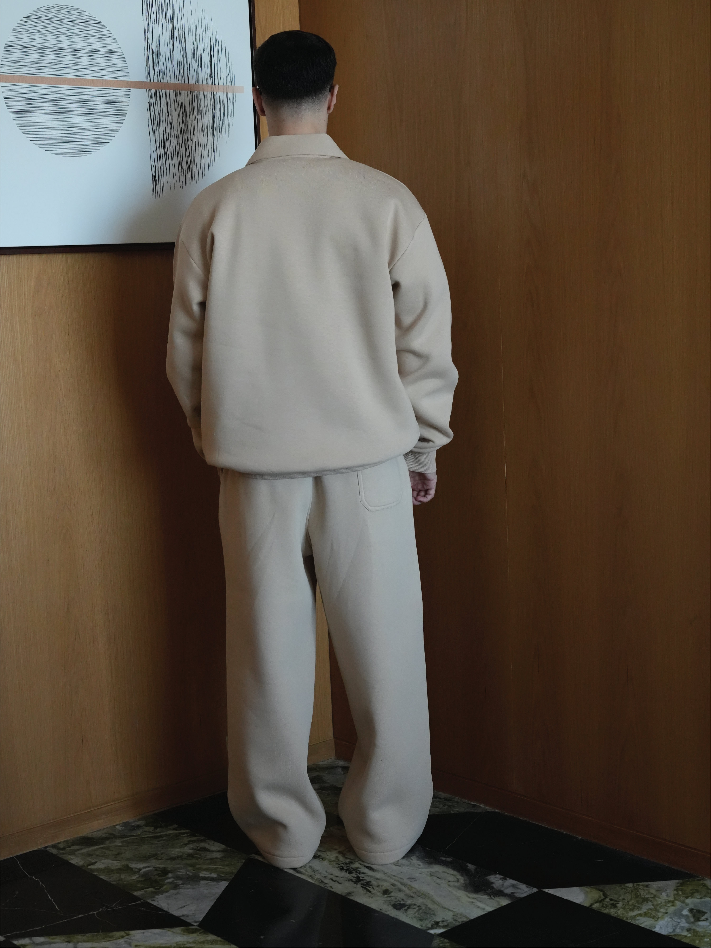 Beige Half Zip Sweatshirt