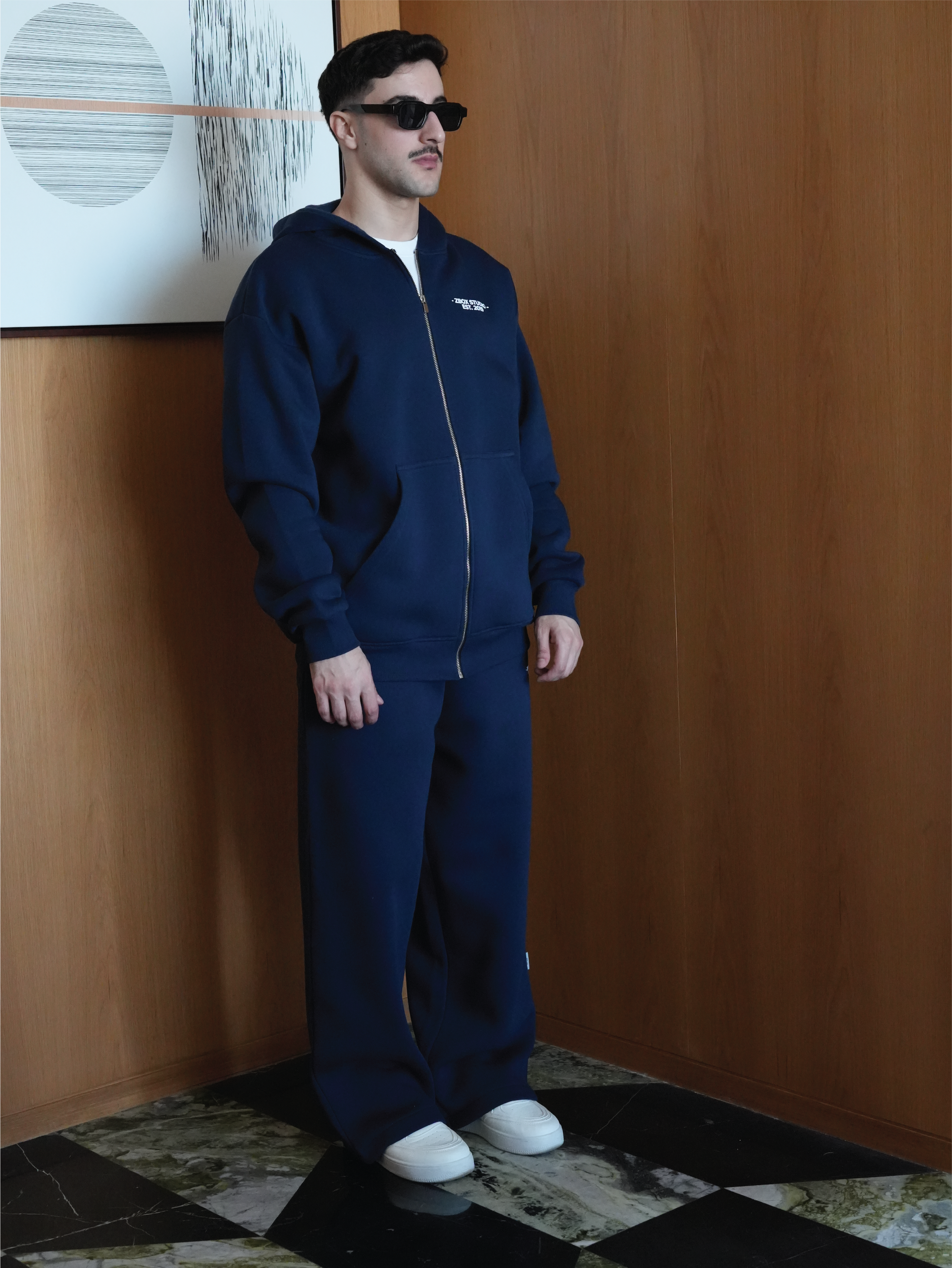 Navy Blue Zip Hoodie