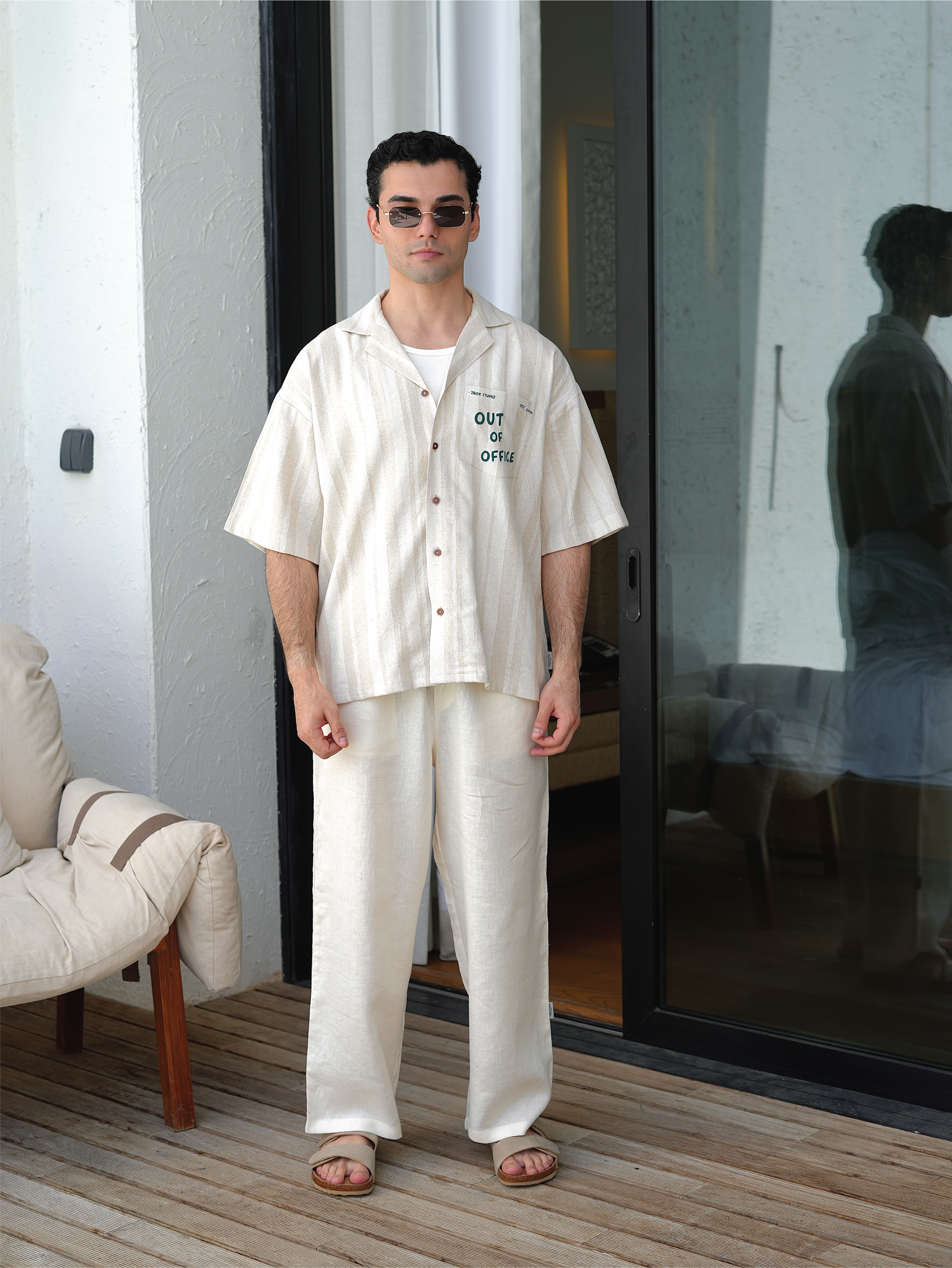 Mona Leav-sa Edition Linen Camp Collar Shirt