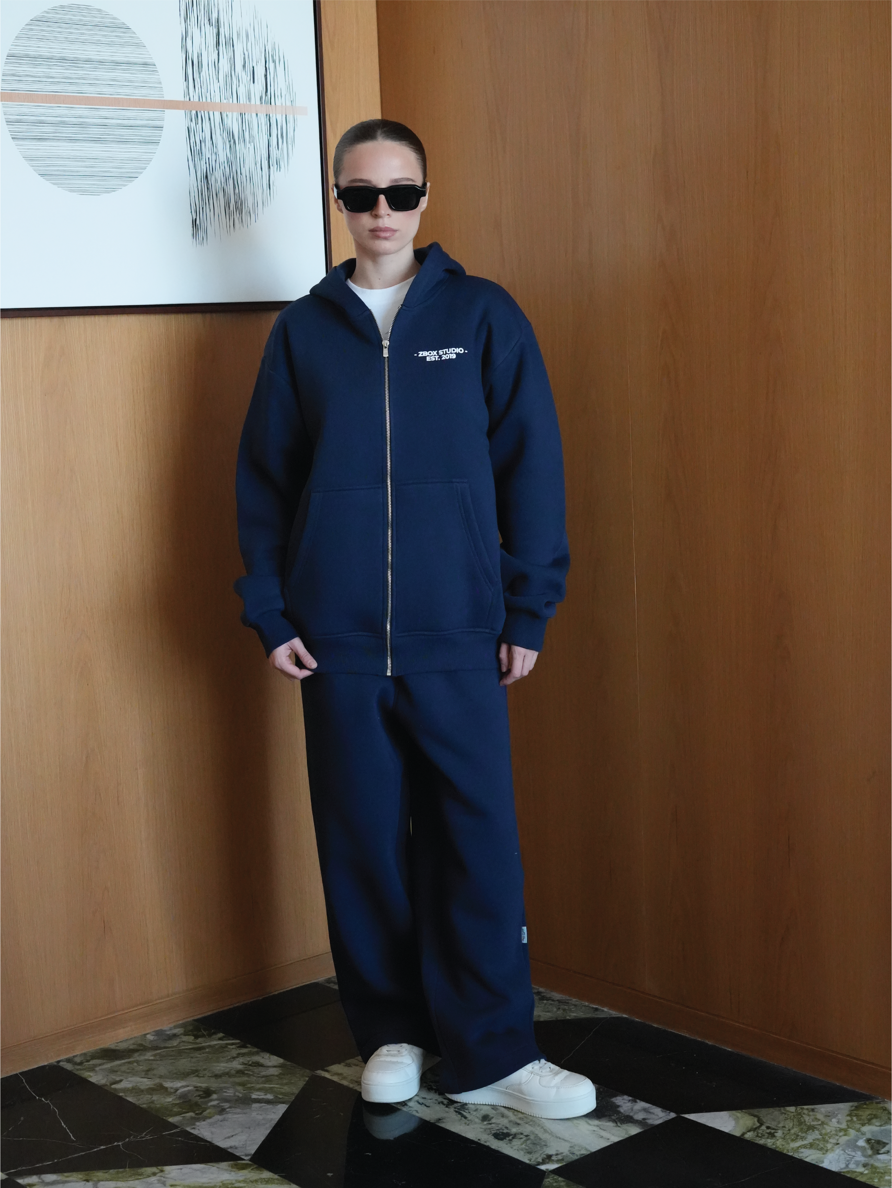 Navy Blue Zip Hoodie