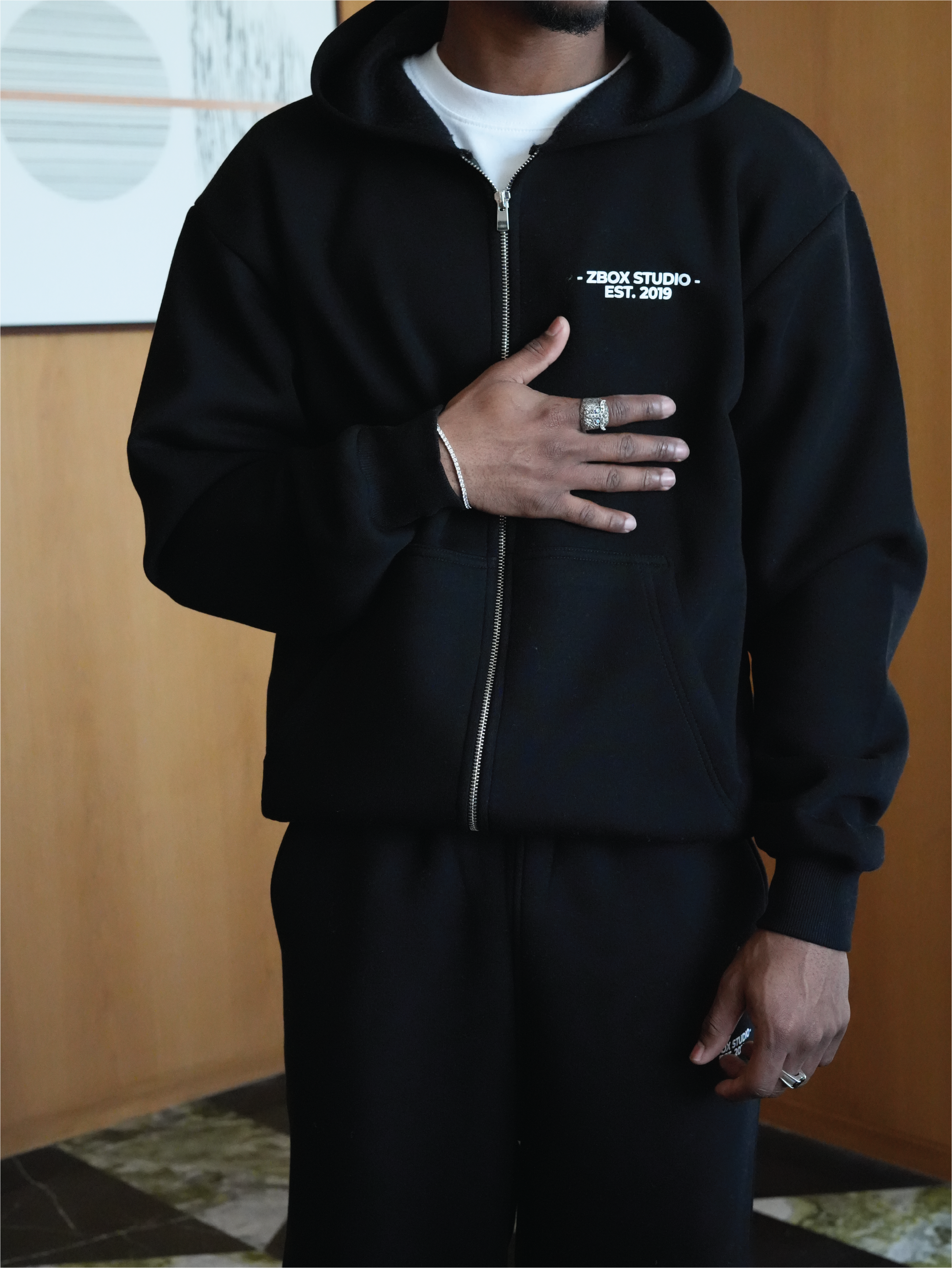Black Zip Hoodie