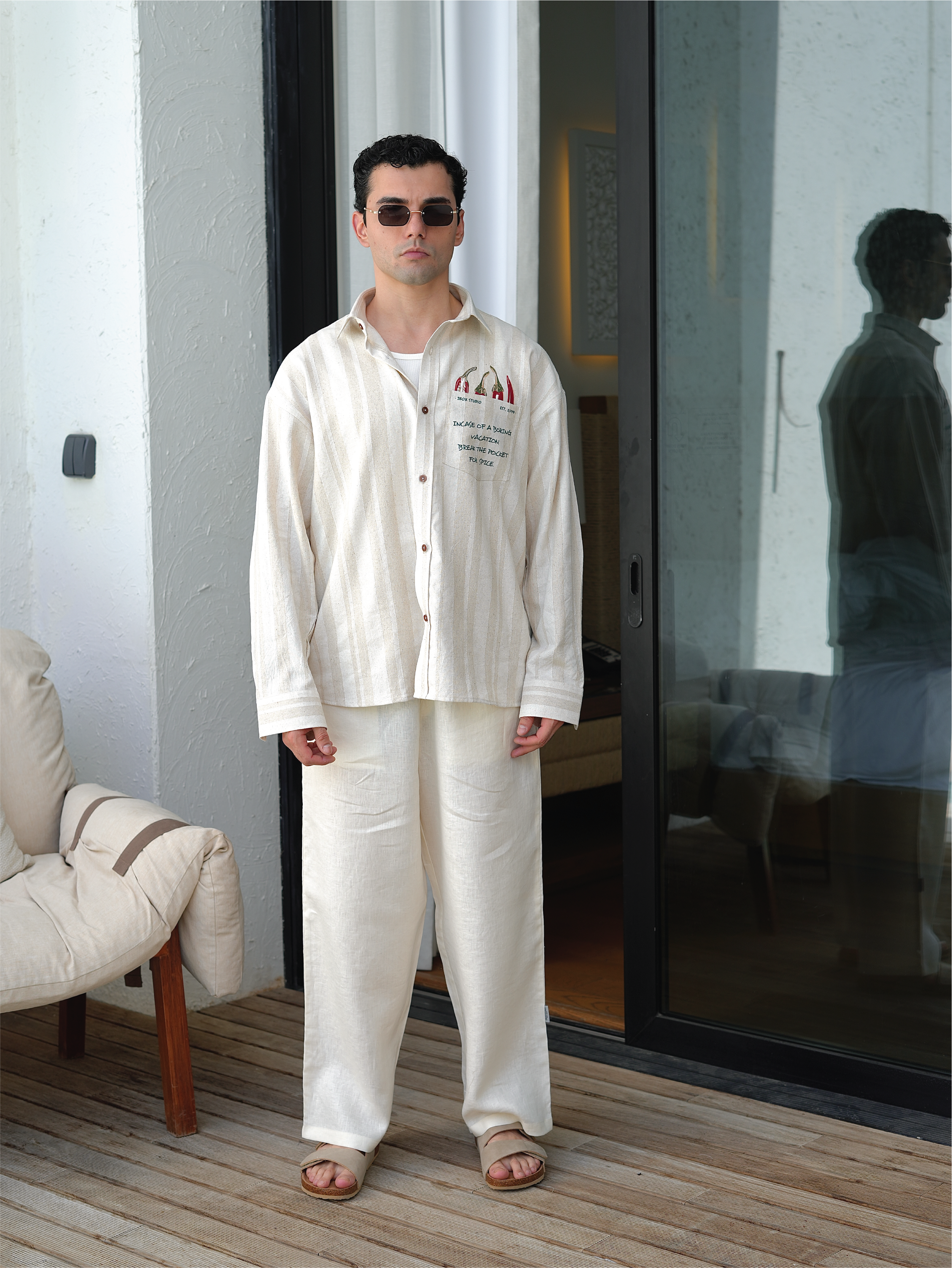 Break The Pocket For Spice Linen Long Sleeve Shirt