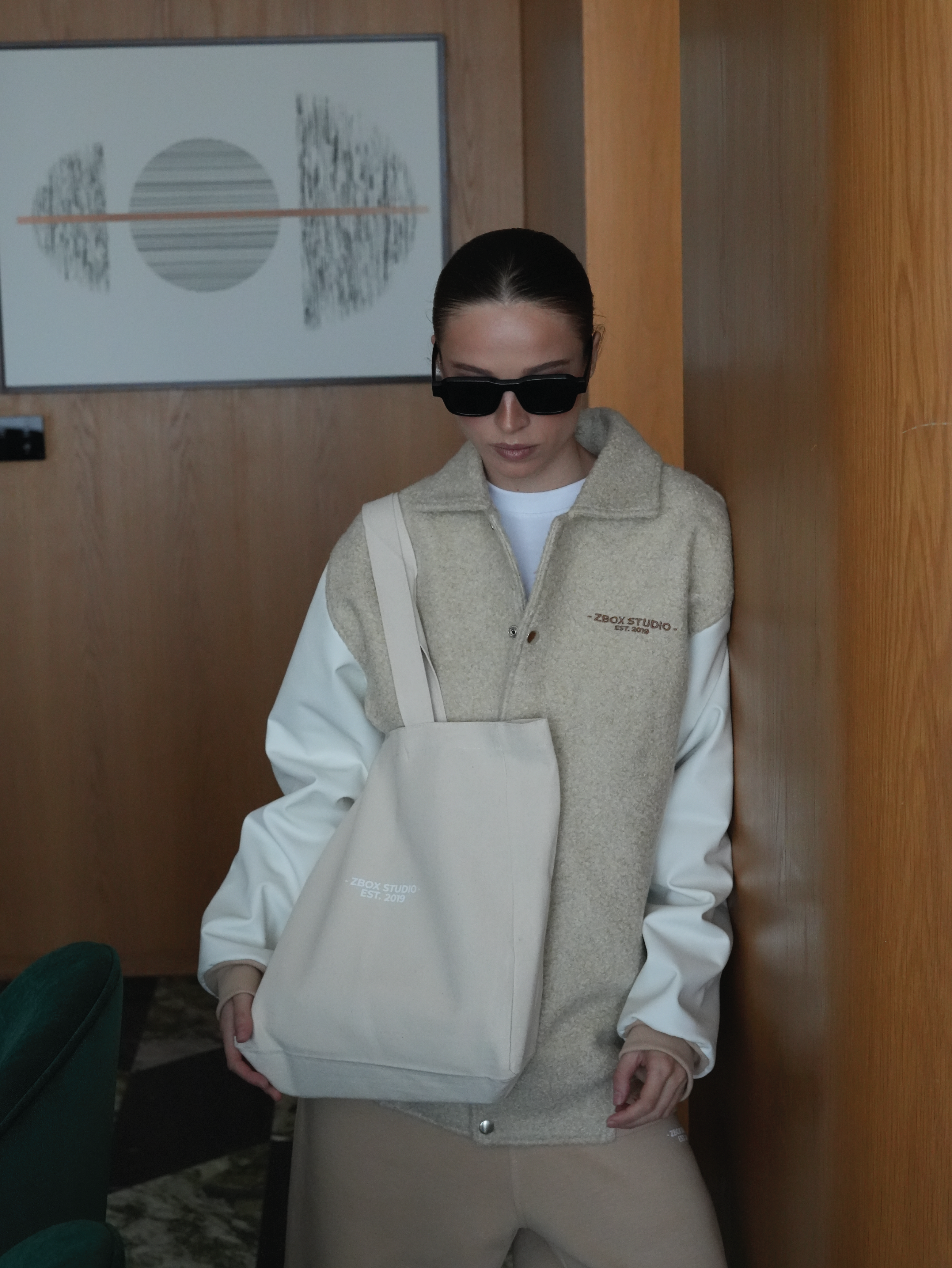 Beige Canvas Tote Bag