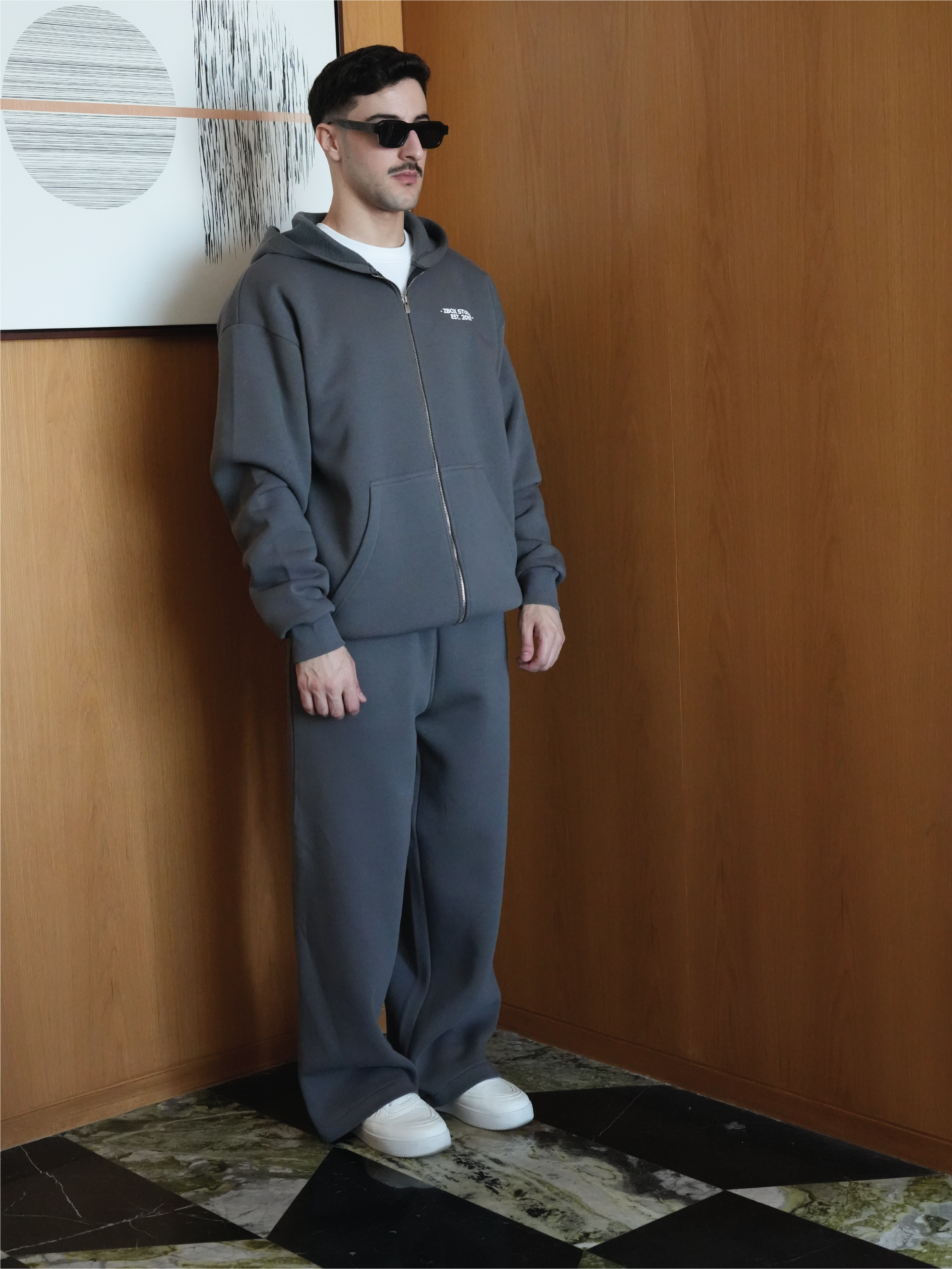 Dark Grey Zip Hoodie