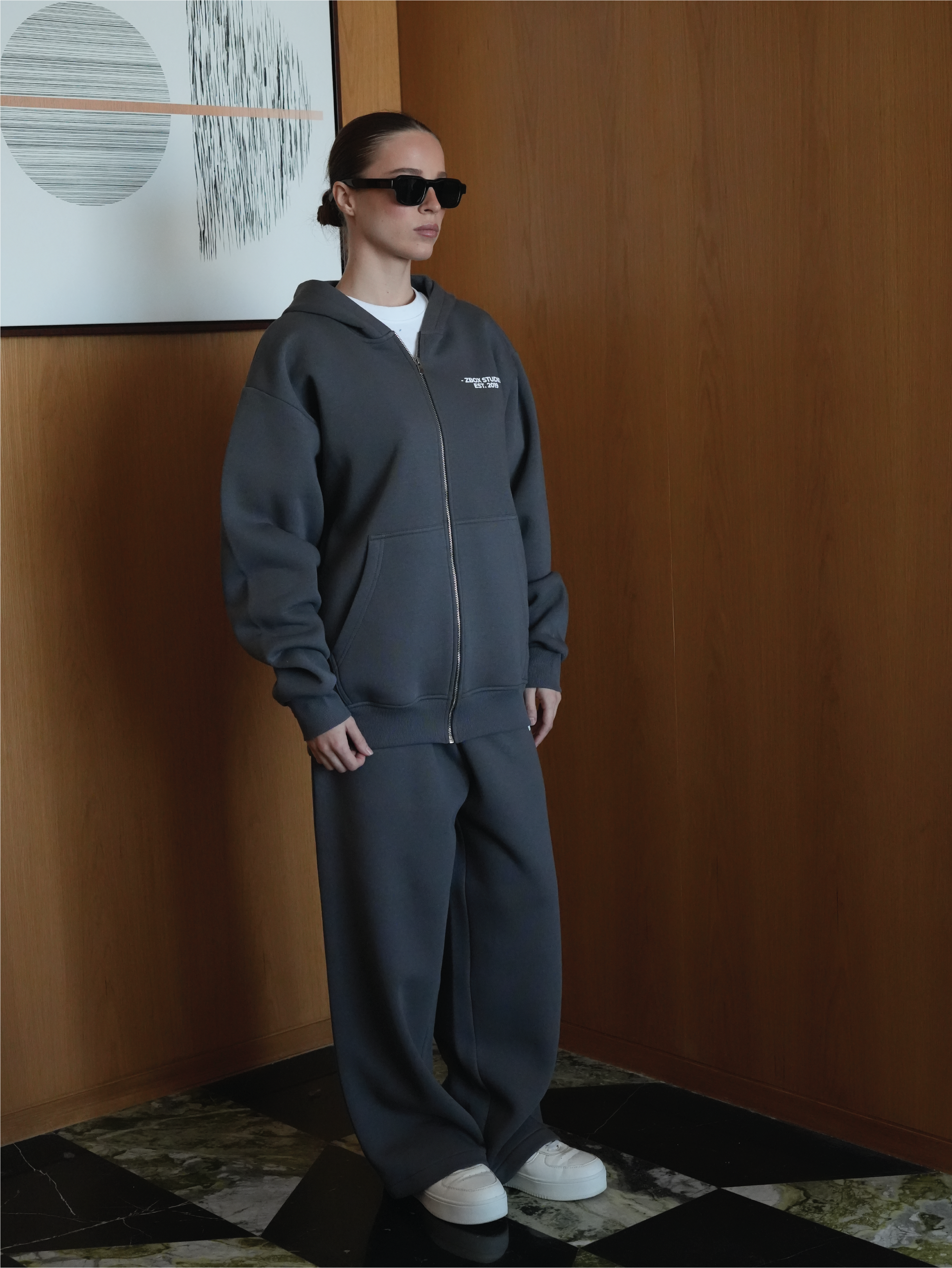 Dark Grey Zip Hoodie