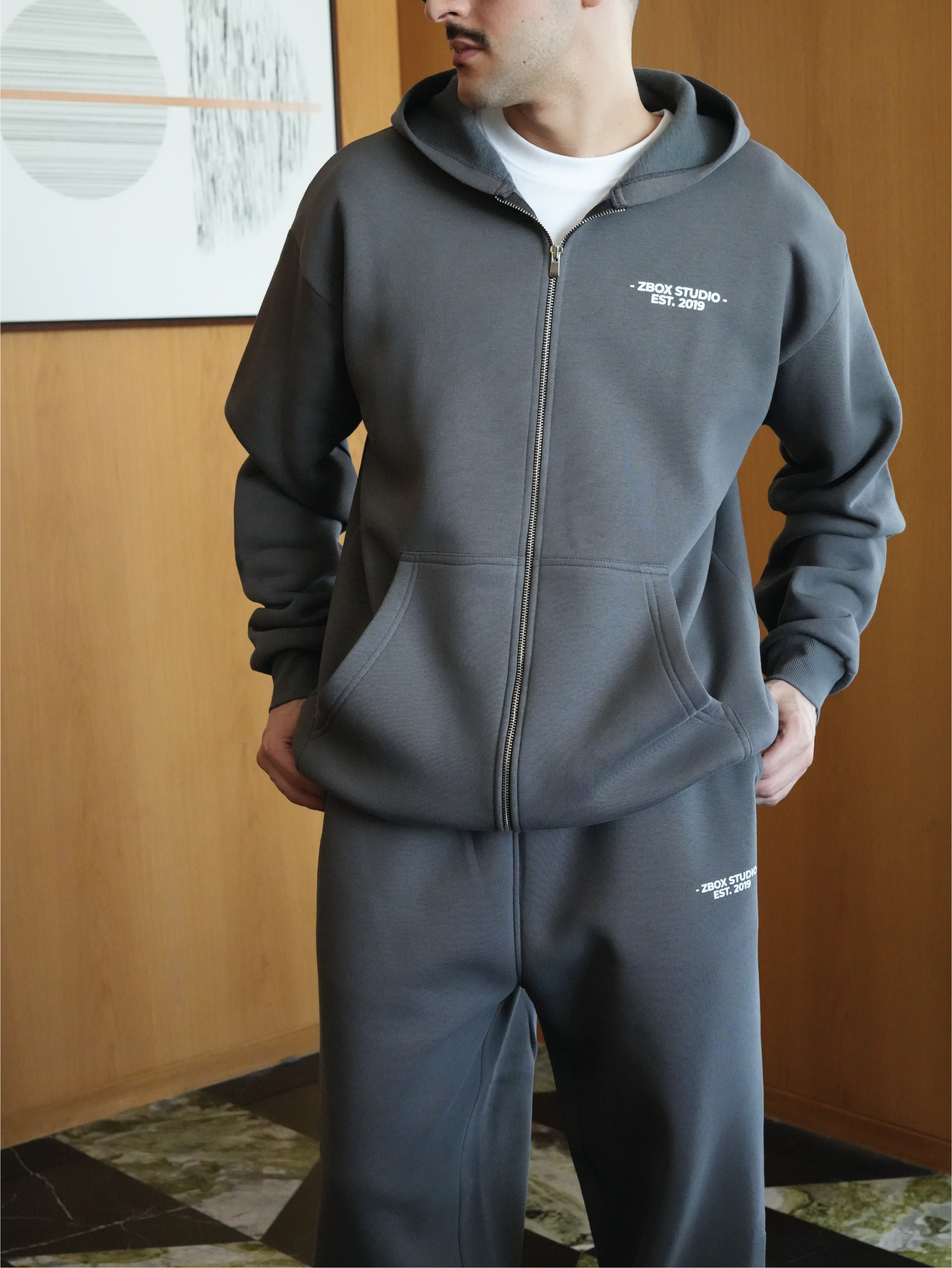 Dark Grey Zip Hoodie