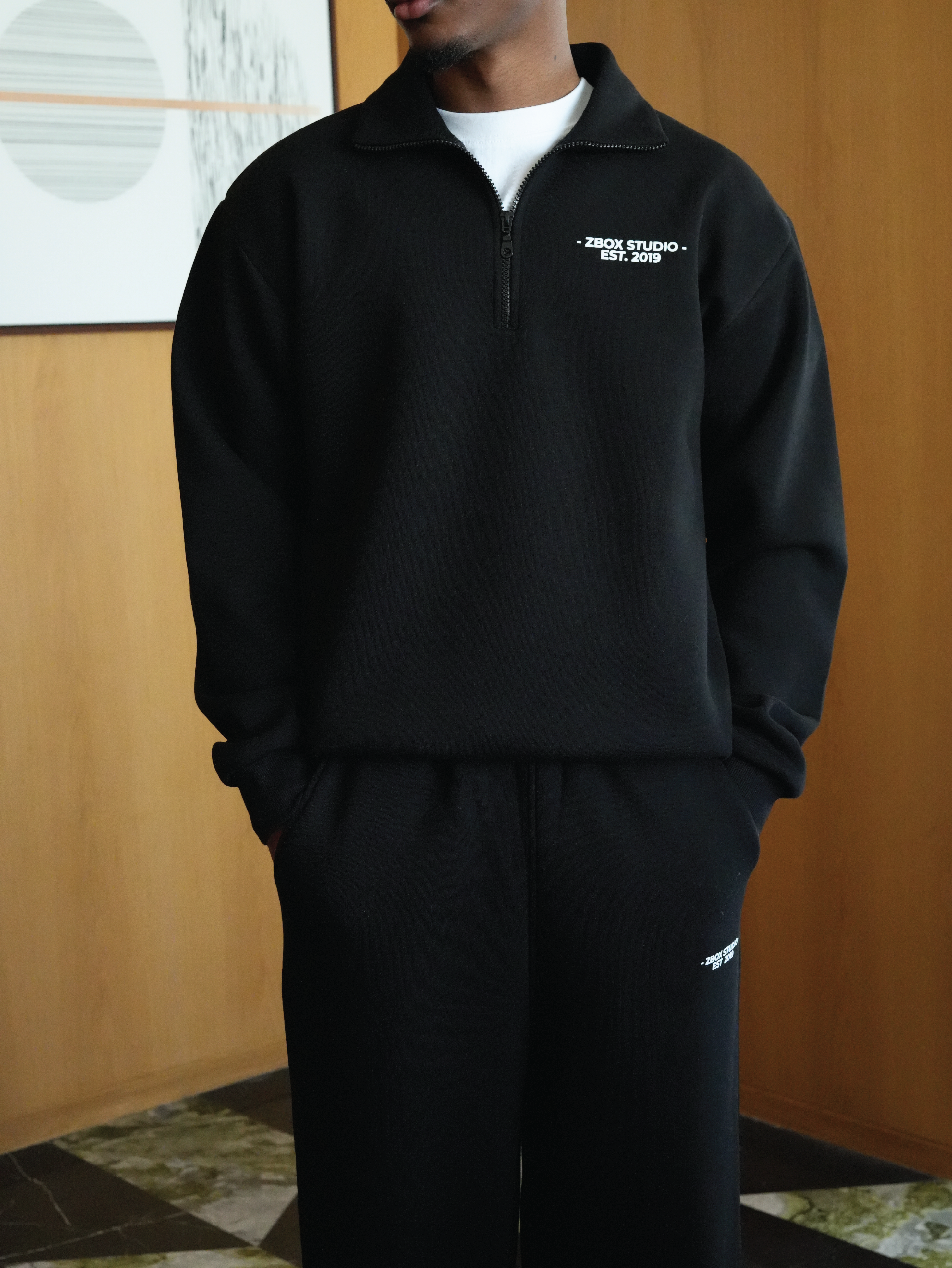 Black Half Zip Sweatshirt