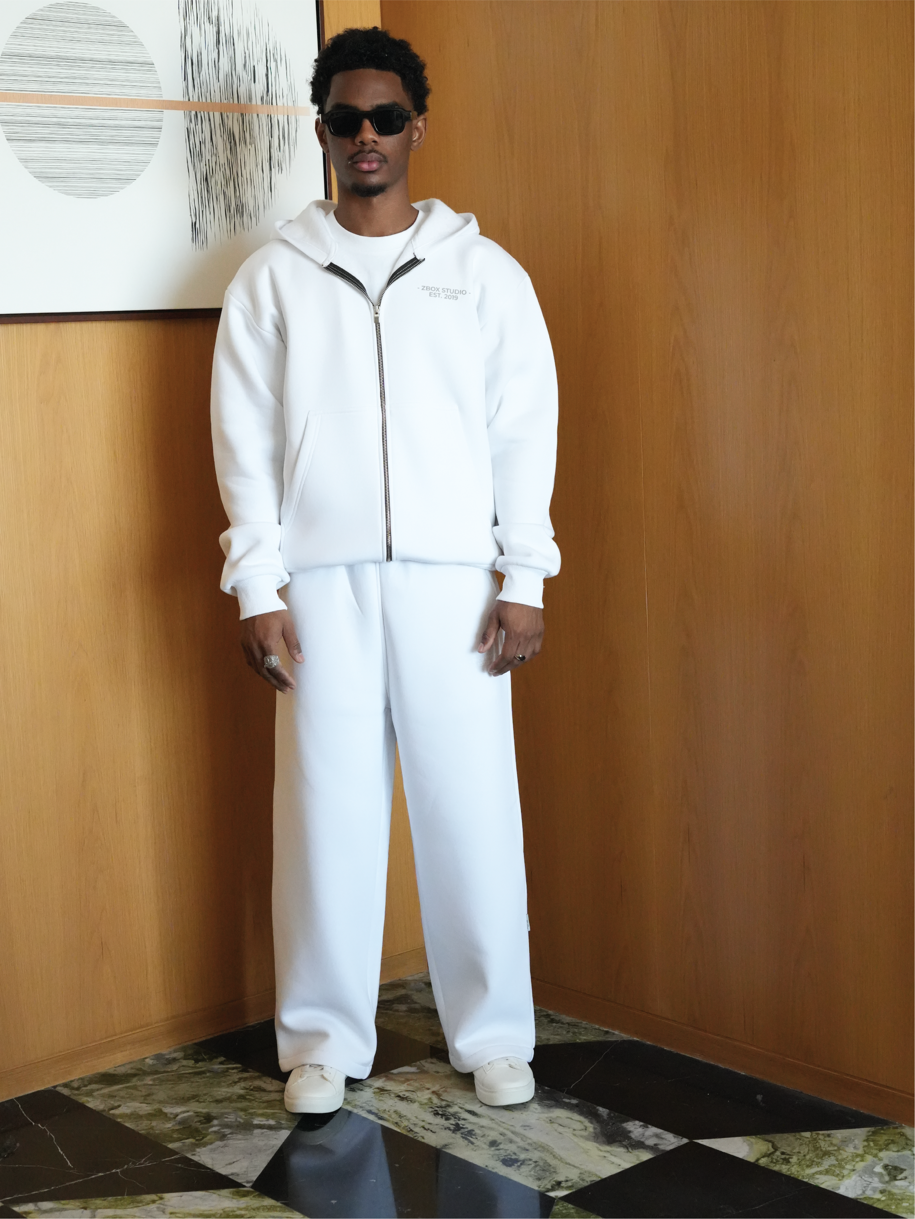 White Zip Hoodie