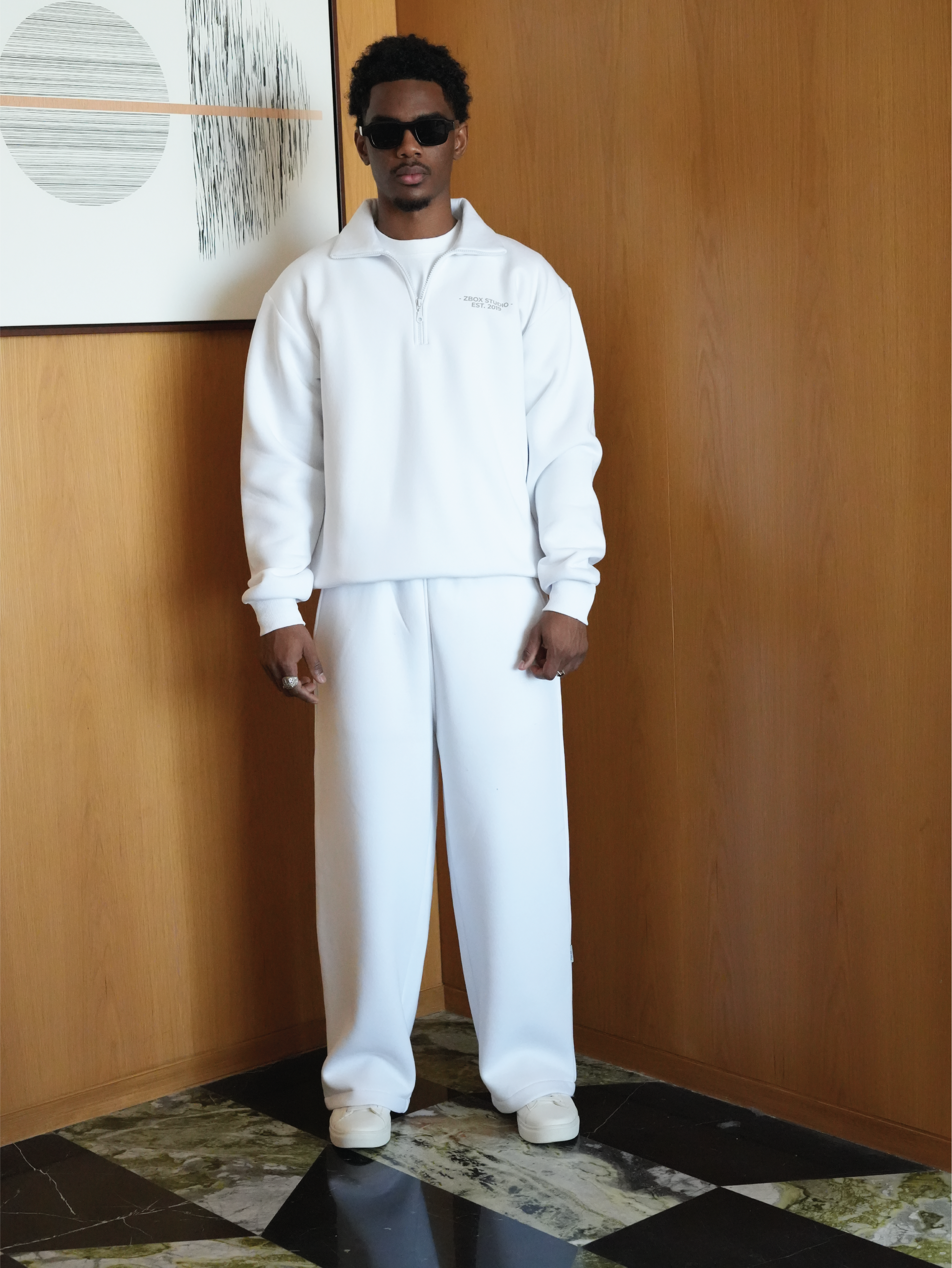 White Half Zip Sweatshirt