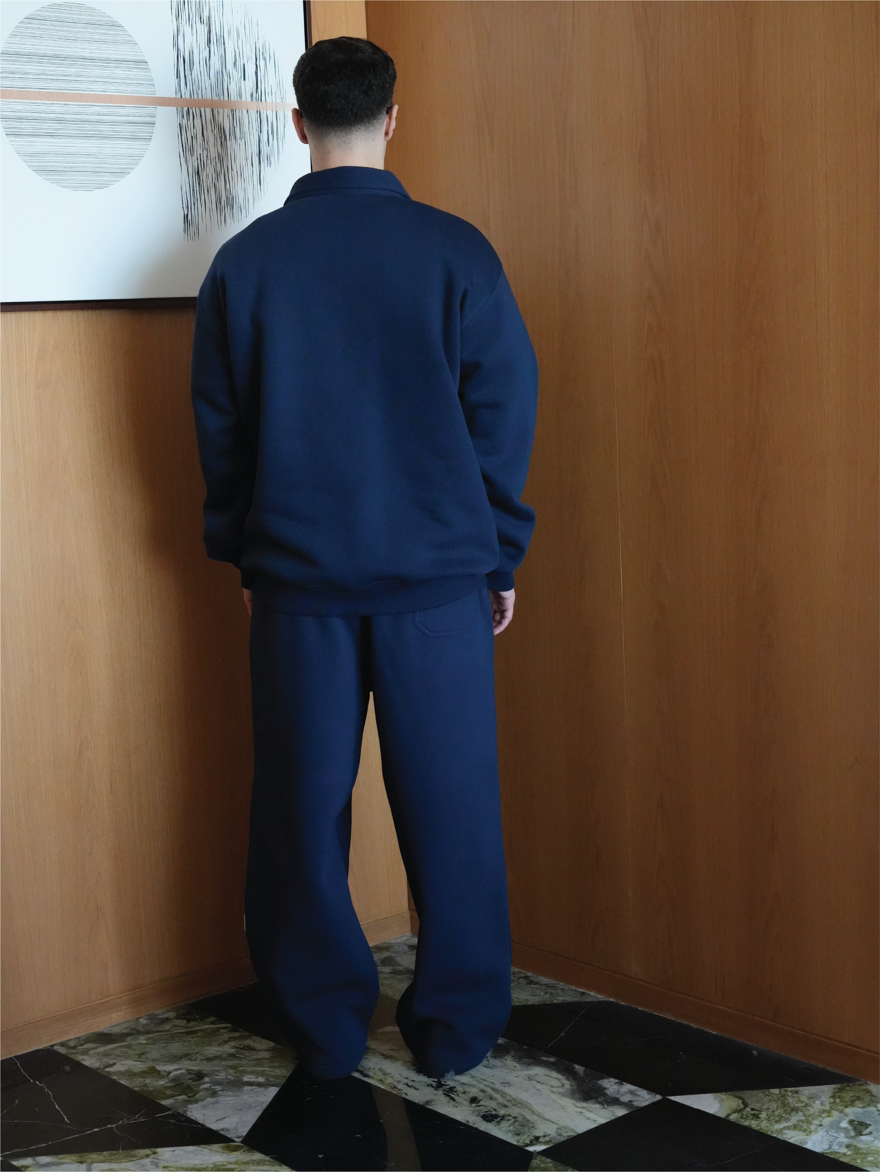 Navy Blue Half Zip Sweatshirt