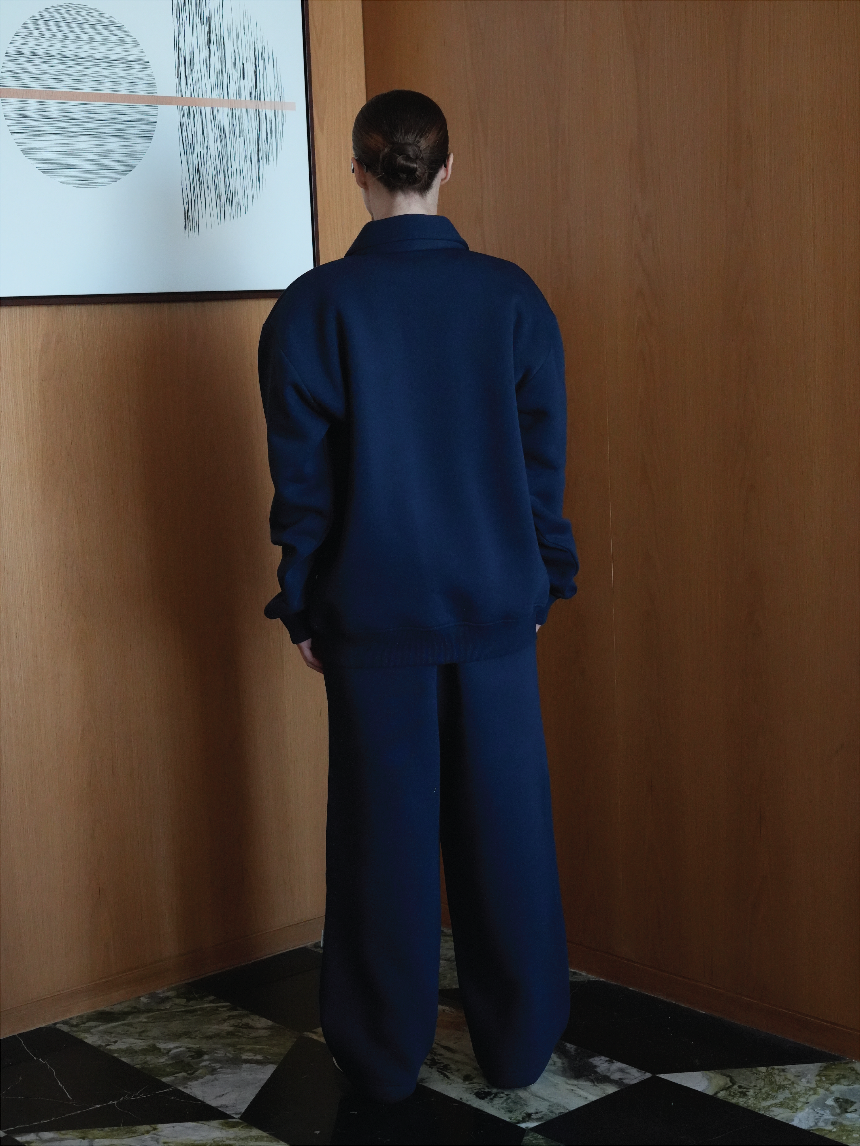 Navy Blue Half Zip Sweatshirt