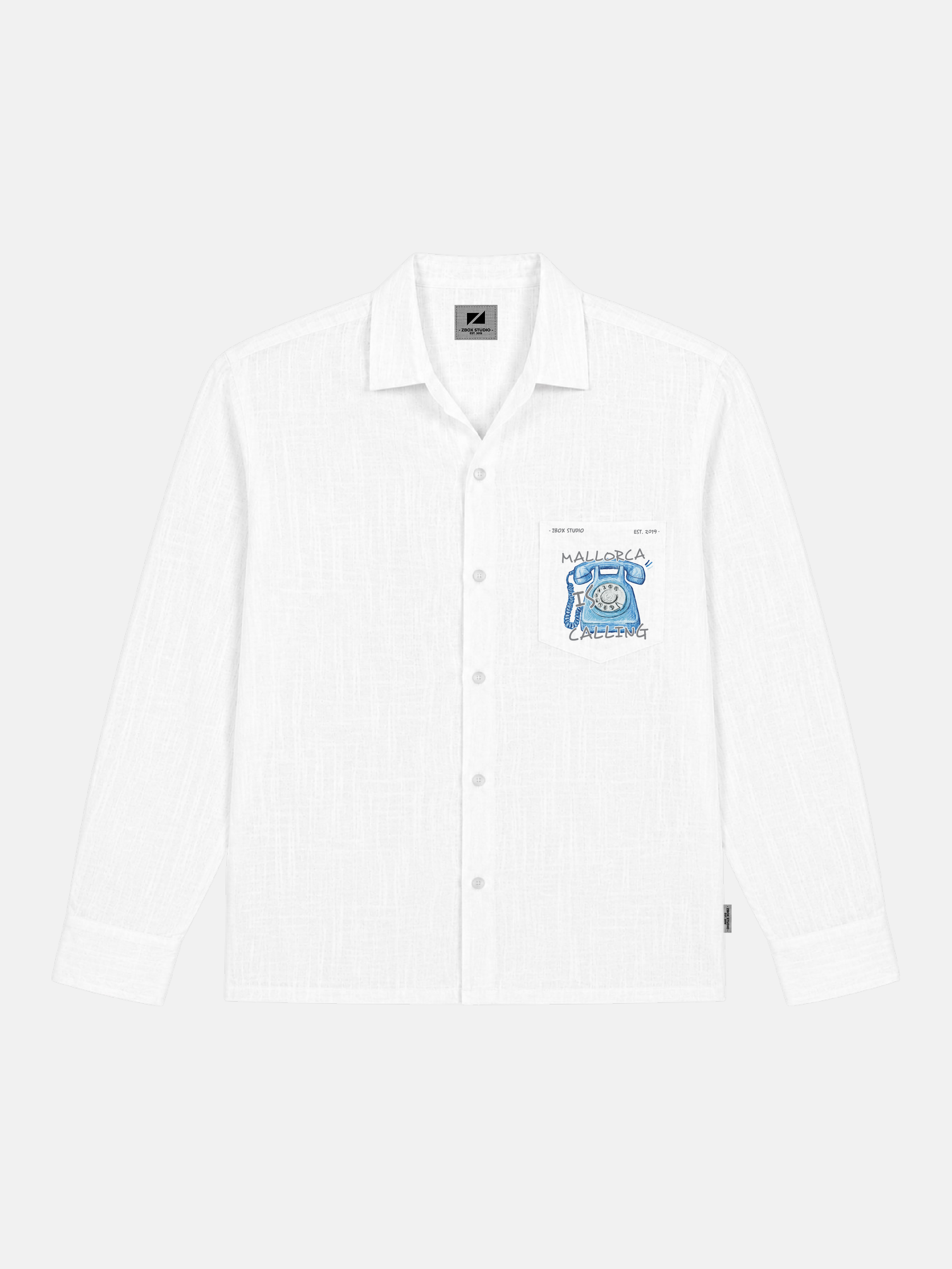 Mallorca Is Calling Linen Long Sleeve Shirt
