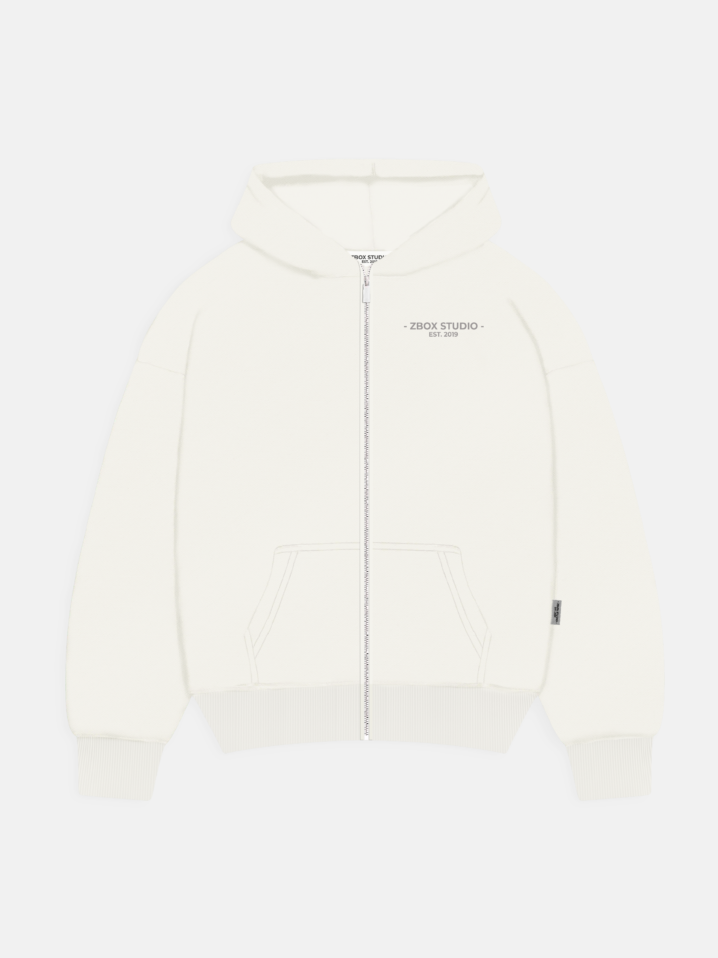 White Zip Hoodie