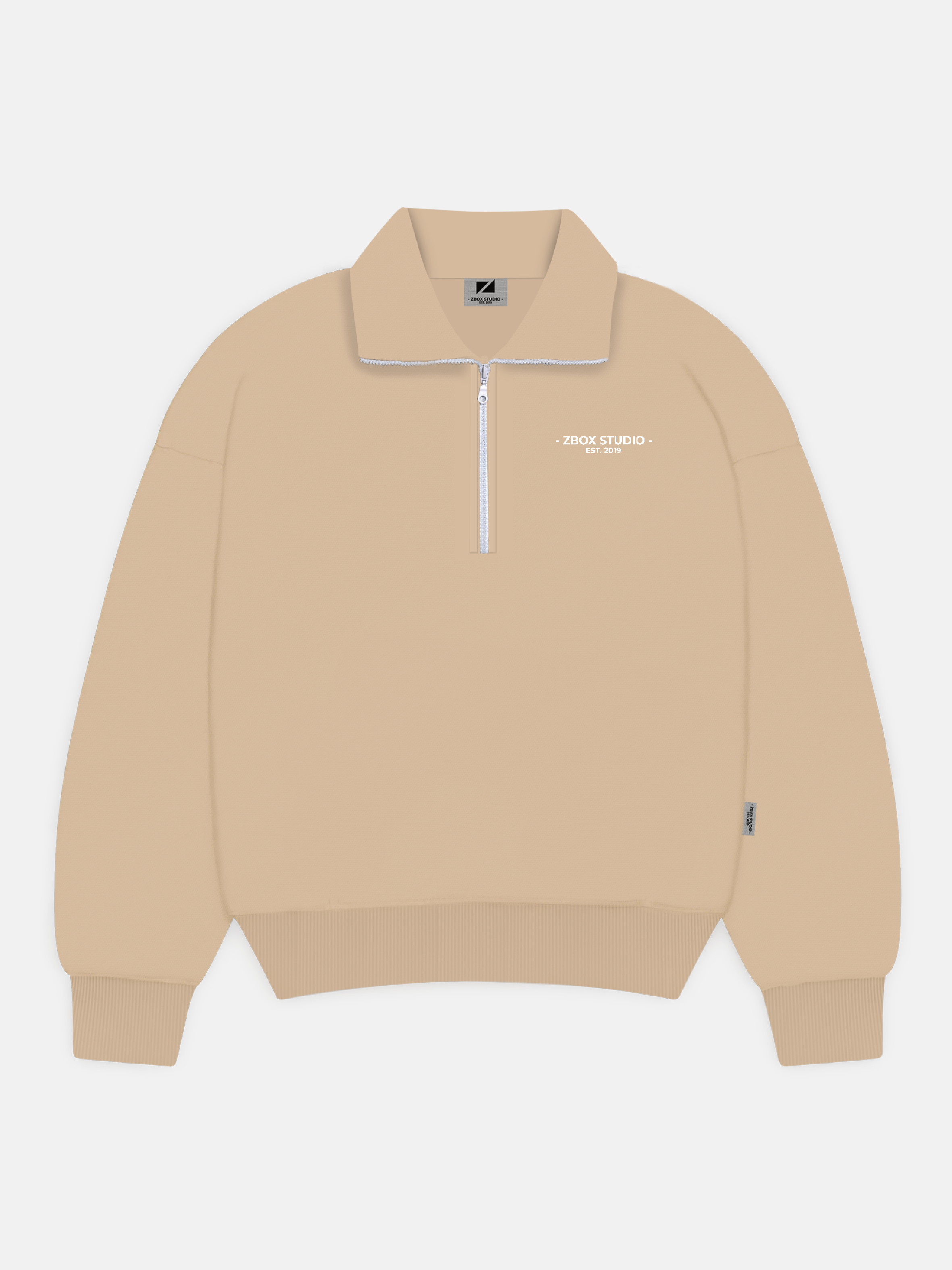 Beige Half Zip Sweatshirt