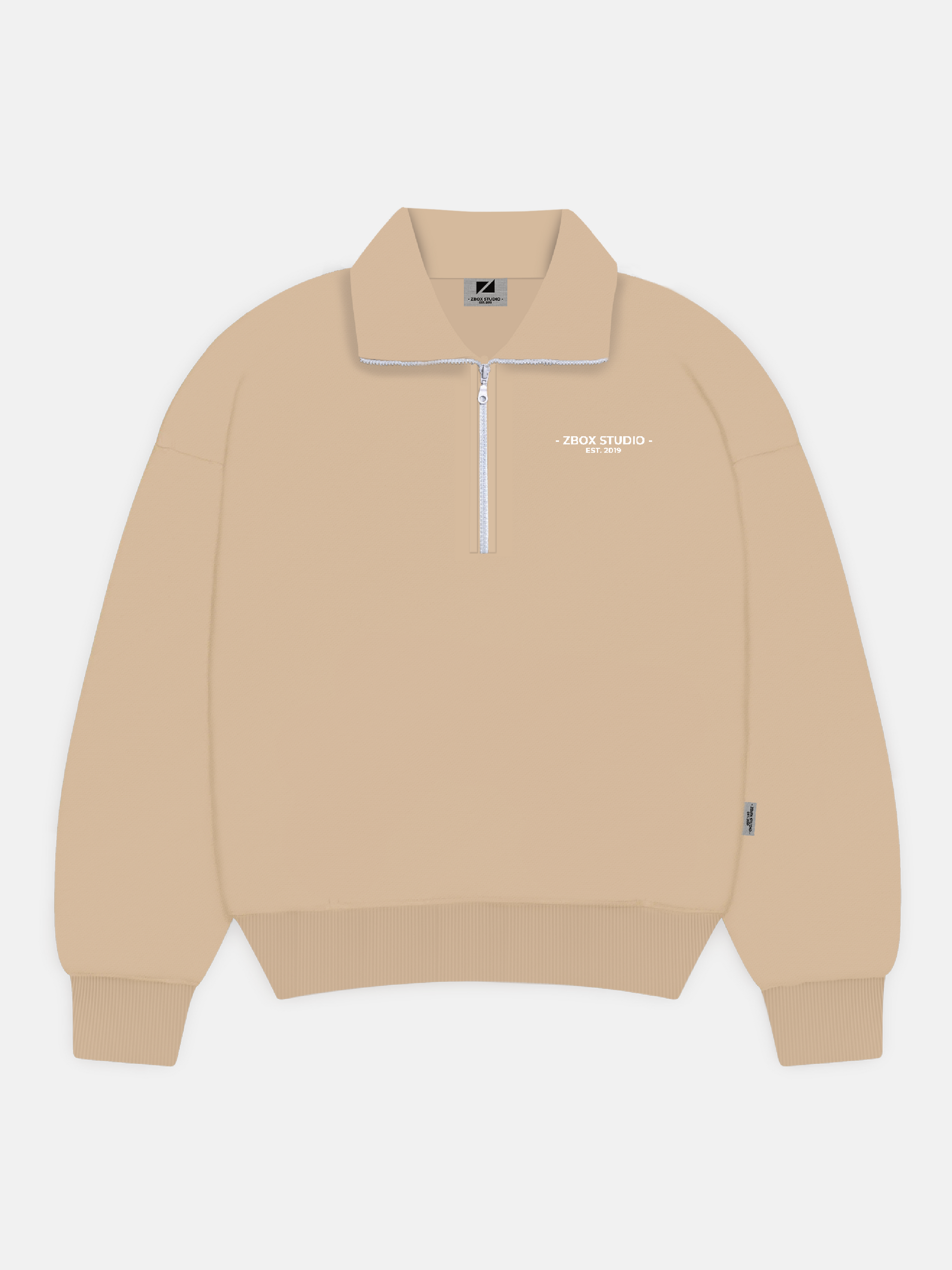 RUFFLOG ラフロッグ HALF ZIP SWEATSHIRT BEIGE Beige Zip Sweatshirt | After Hours - Loungewear Collection