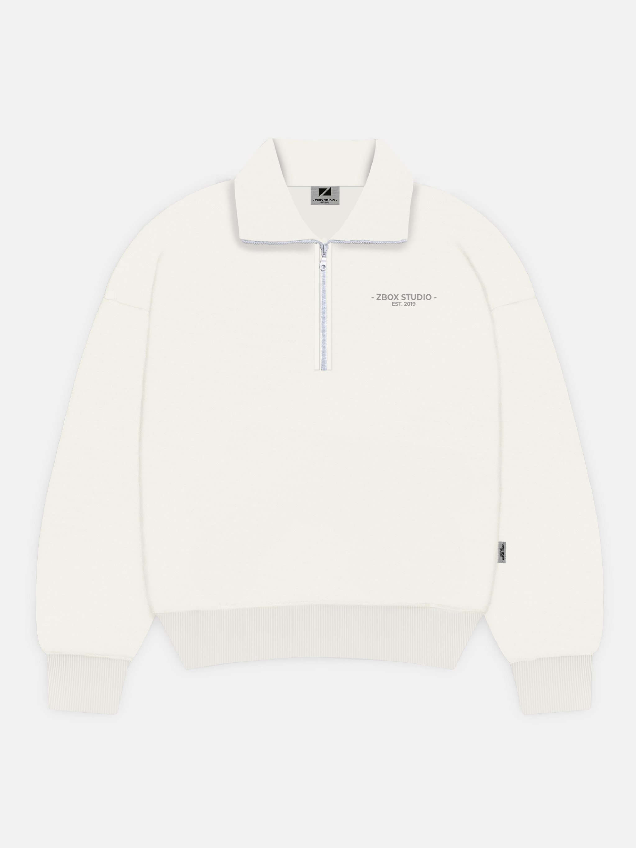 White Half Zip Sweatshirt | After Hours - Loungewear Collection
