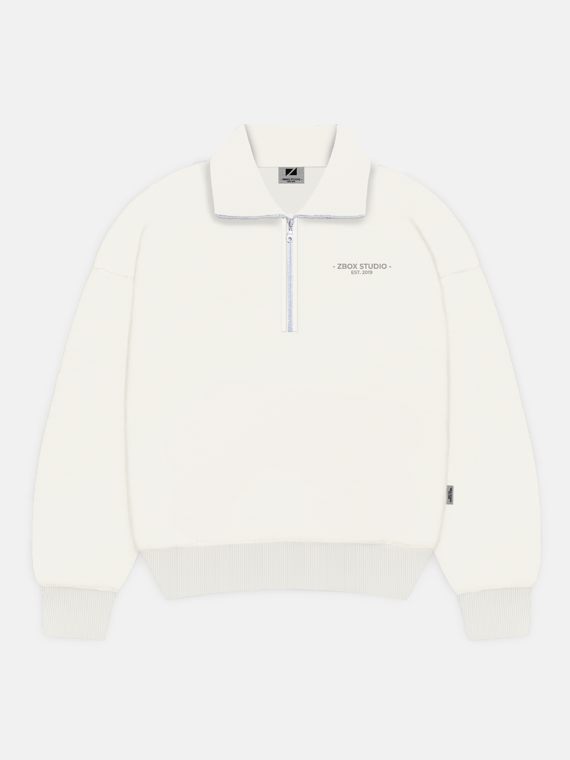 White Half Zip Sweatshirt
