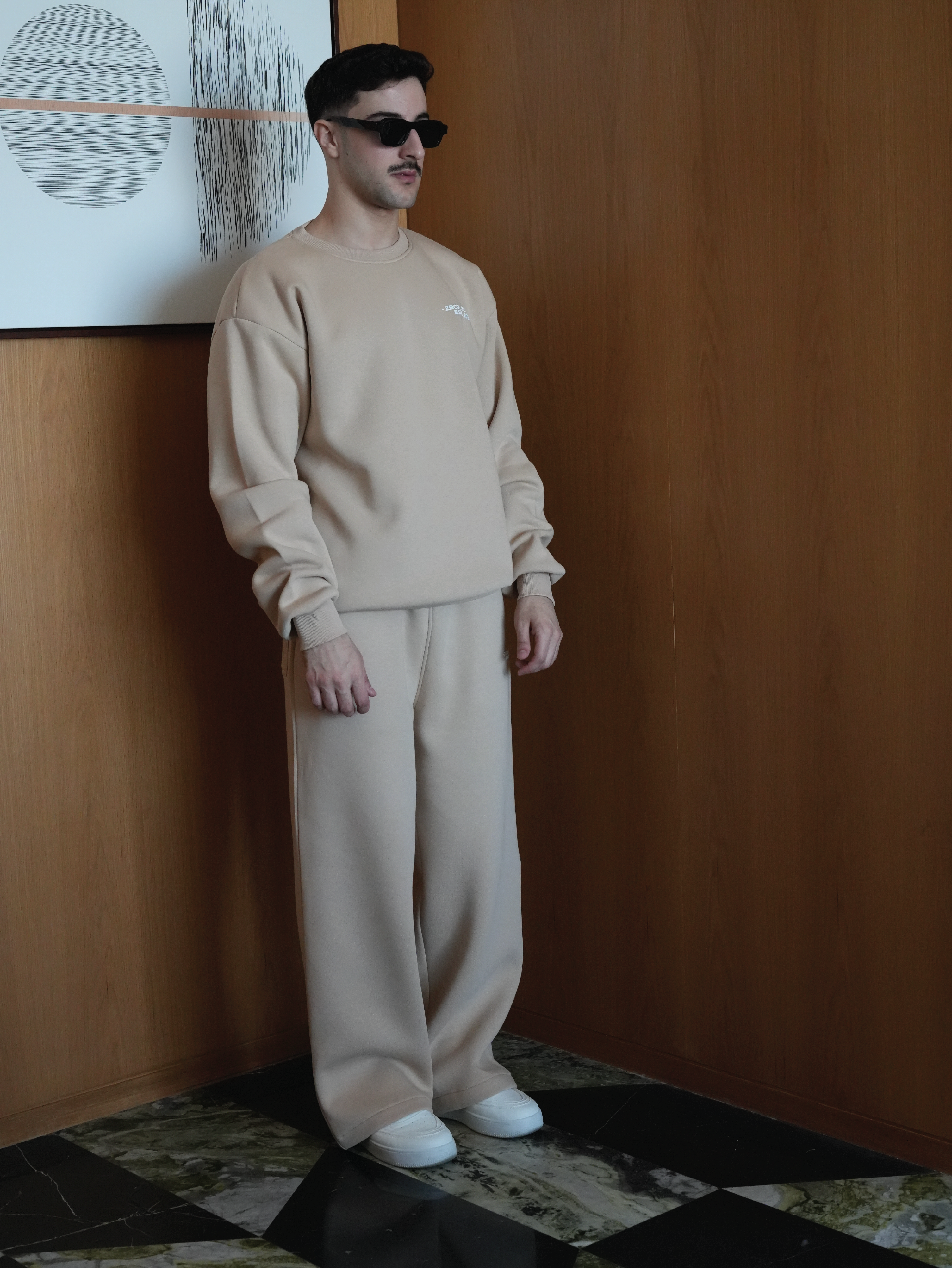 Beige Daily Sweatshirt