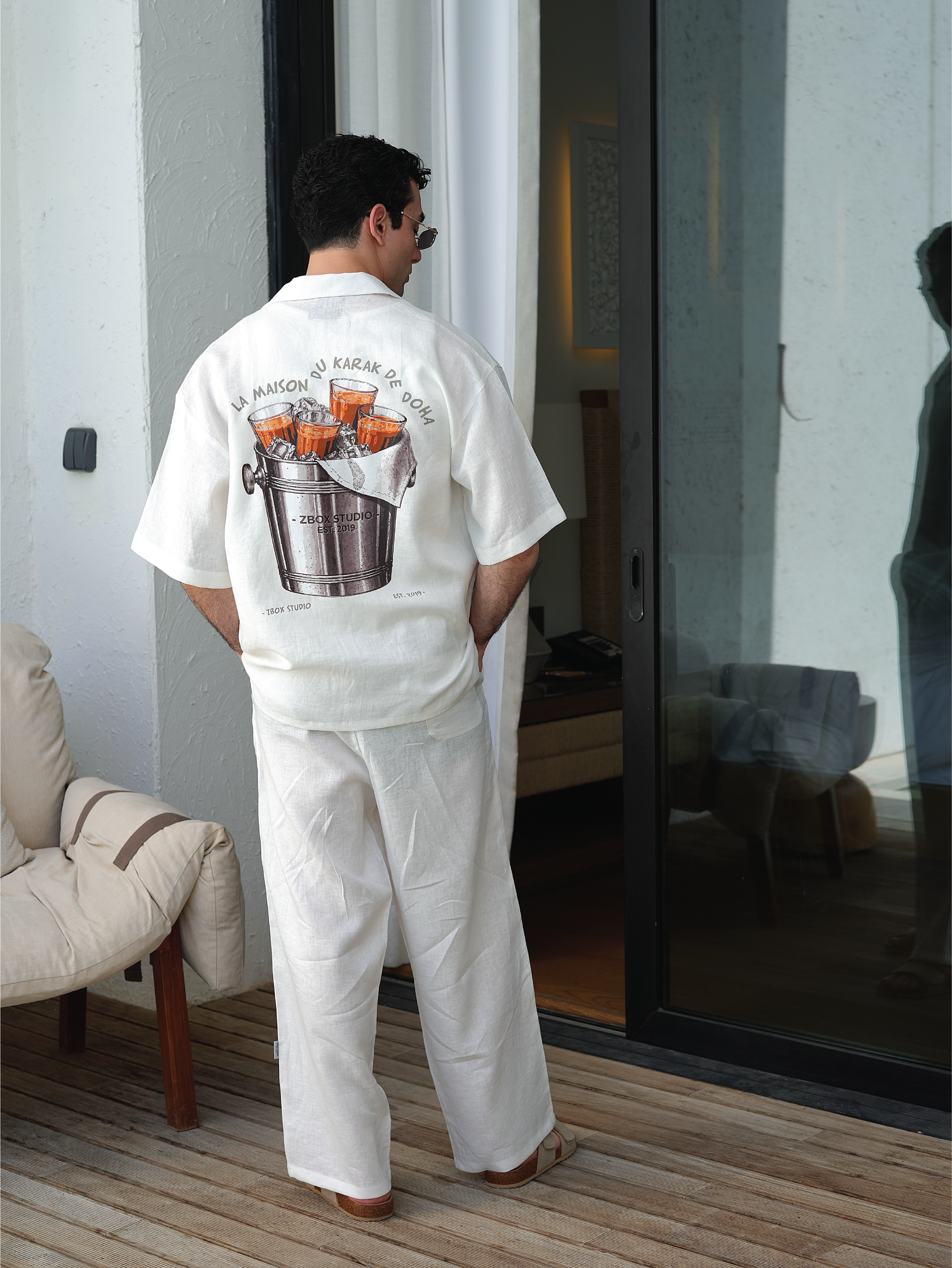 La Maison Du Karak Linen Camp Collar Shirt