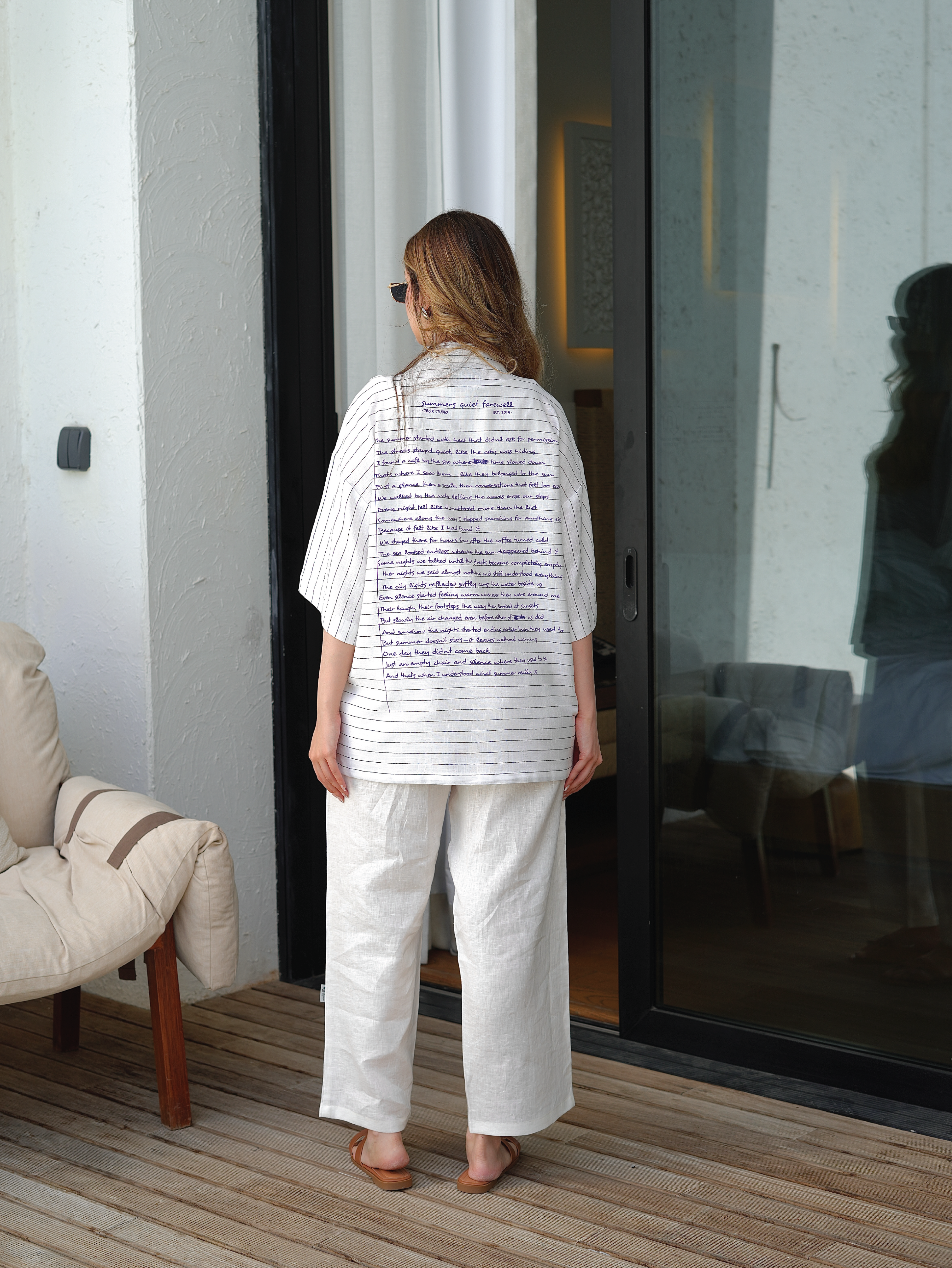 Summer’s Quiet Farewell Linen Camp Collar Shirt