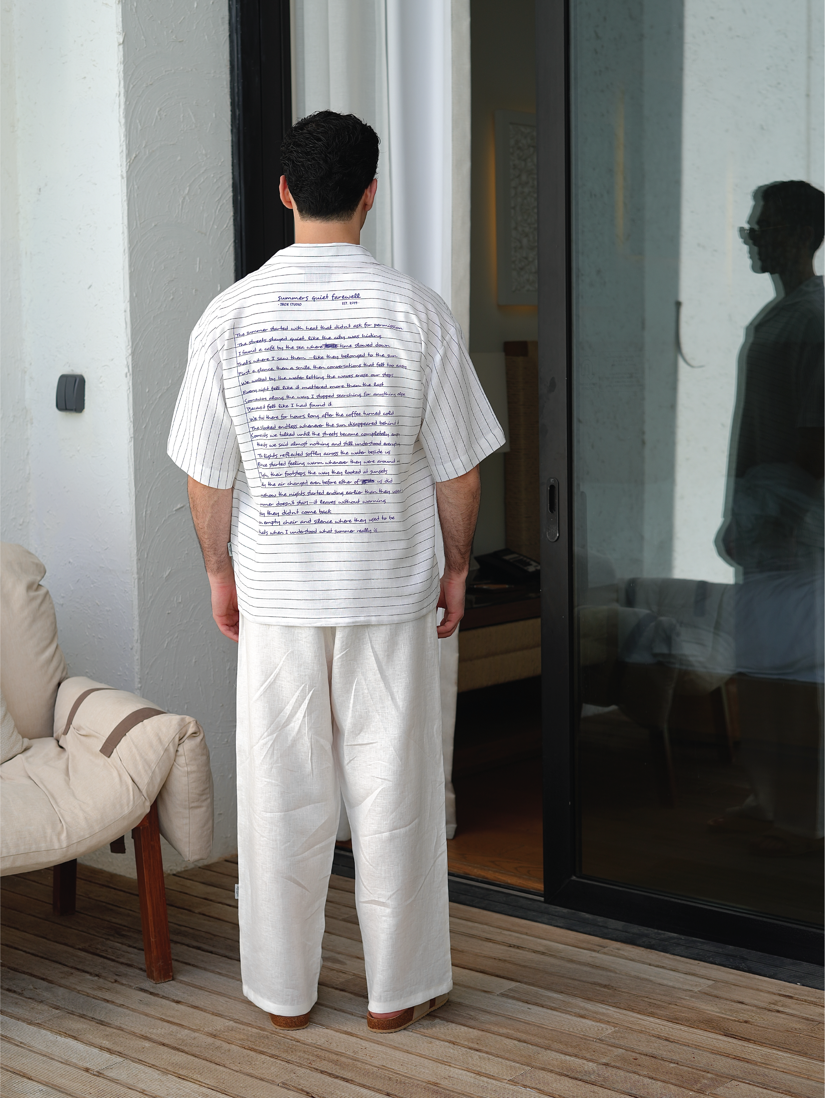 Summer’s Quiet Farewell Linen Camp Collar Shirt