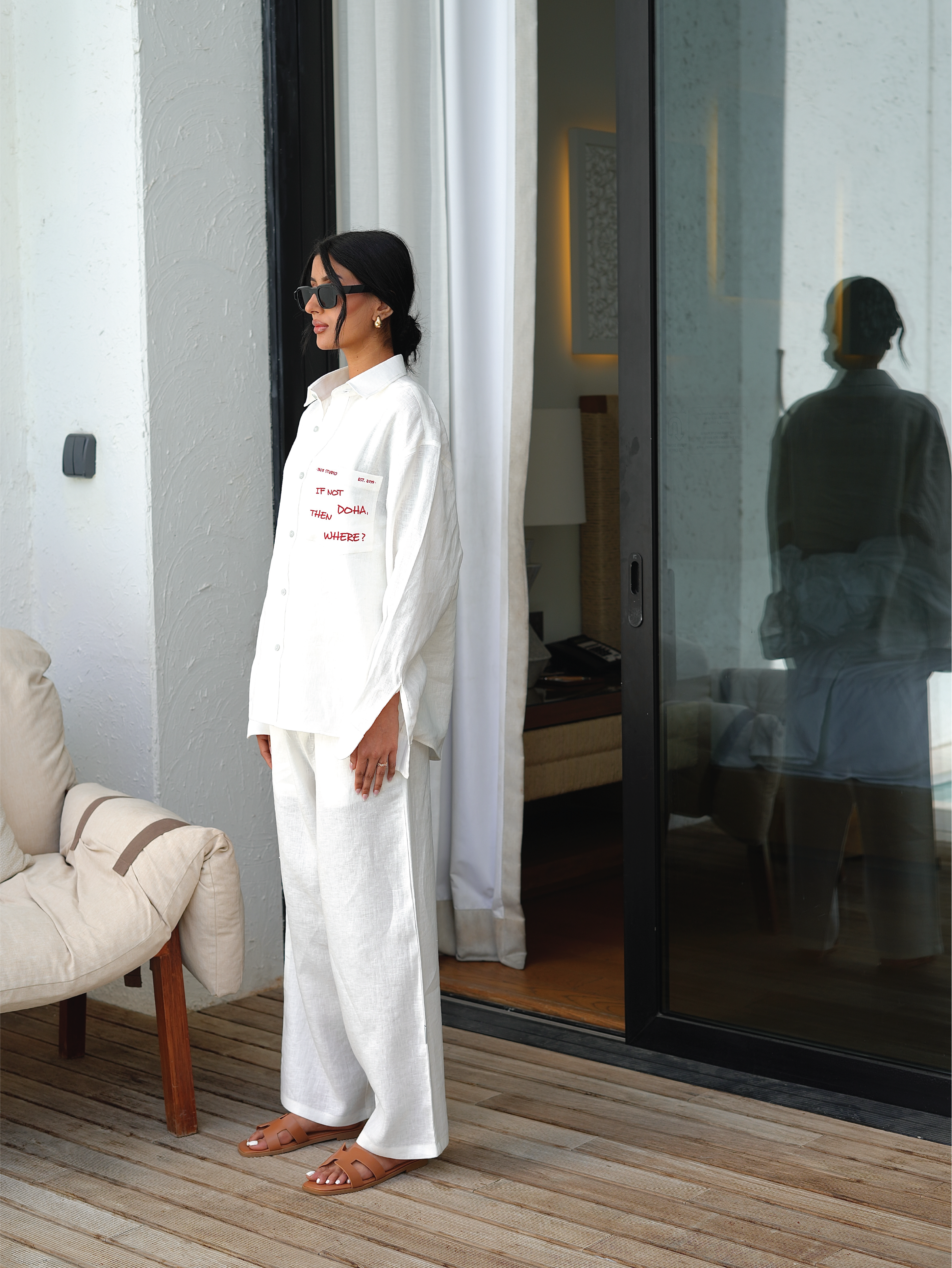 If Not Doha, Then Where? Linen Long Sleeve Shirt
