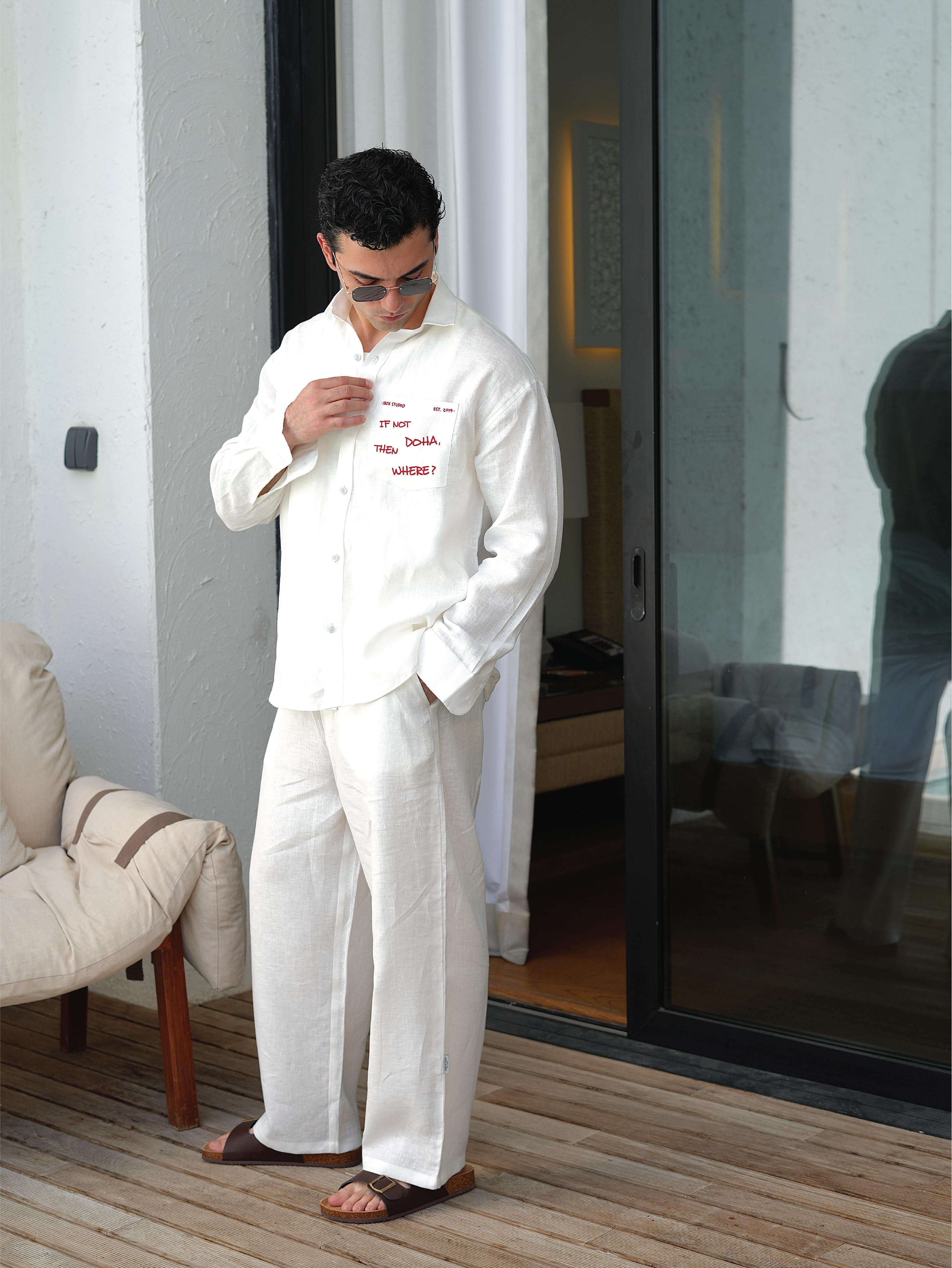 If Not Doha, Then Where? Linen Long Sleeve Shirt