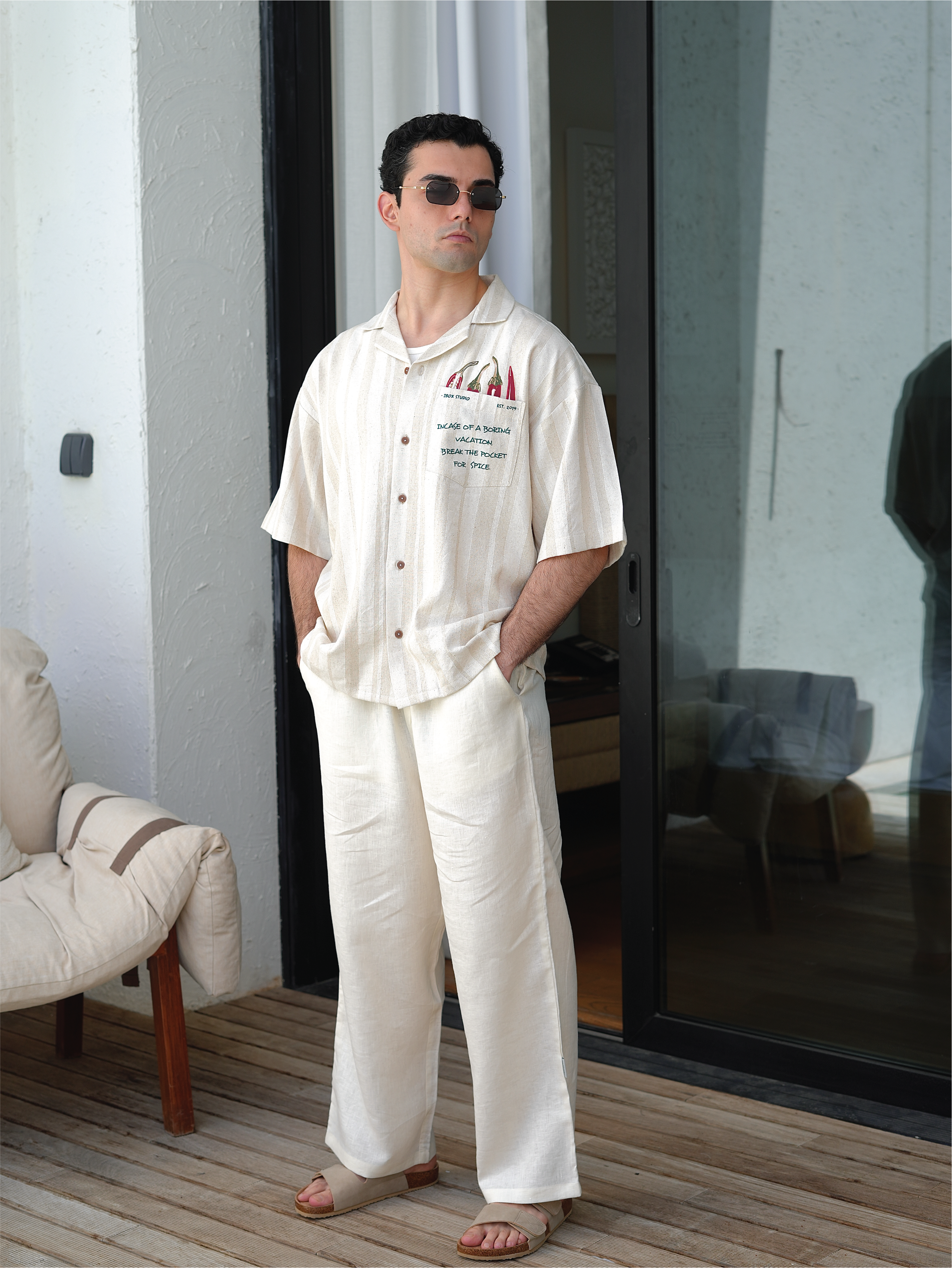 Resort Linen Trousers – Creamy