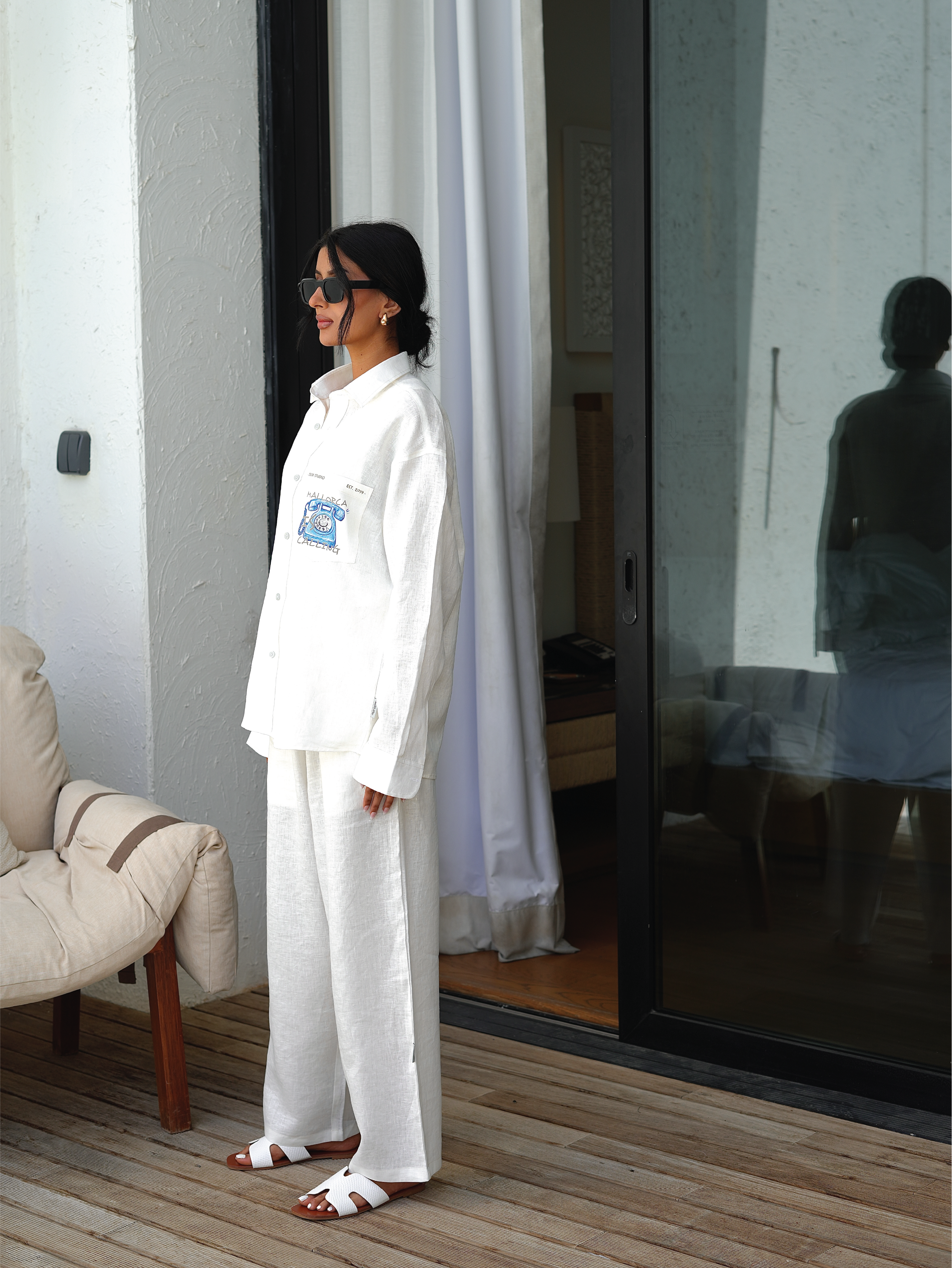 Mallorca Is Calling Linen Long Sleeve Shirt