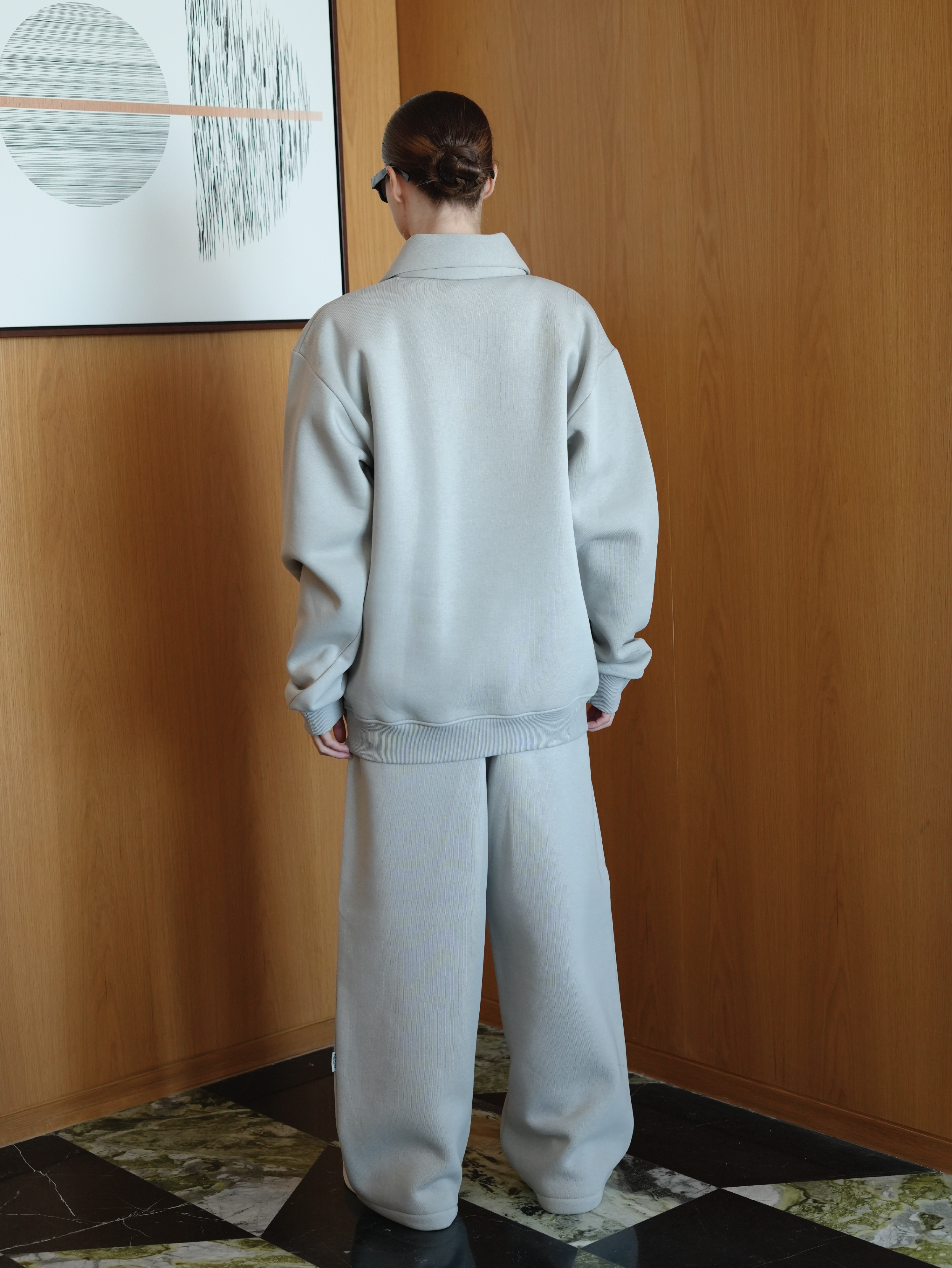 Light Grey Half Zip Sweatshirt