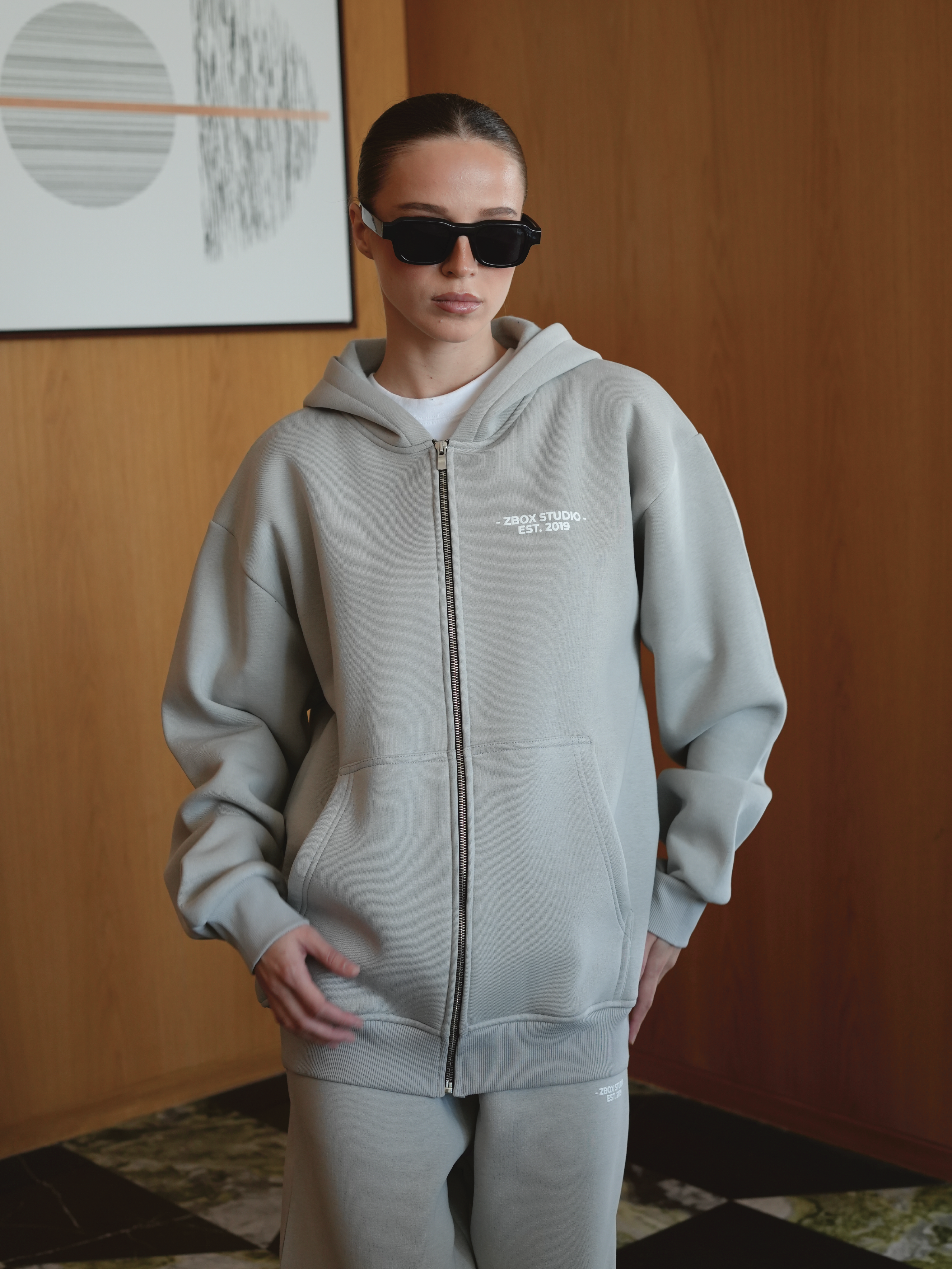 Light Grey Zip Hoodie