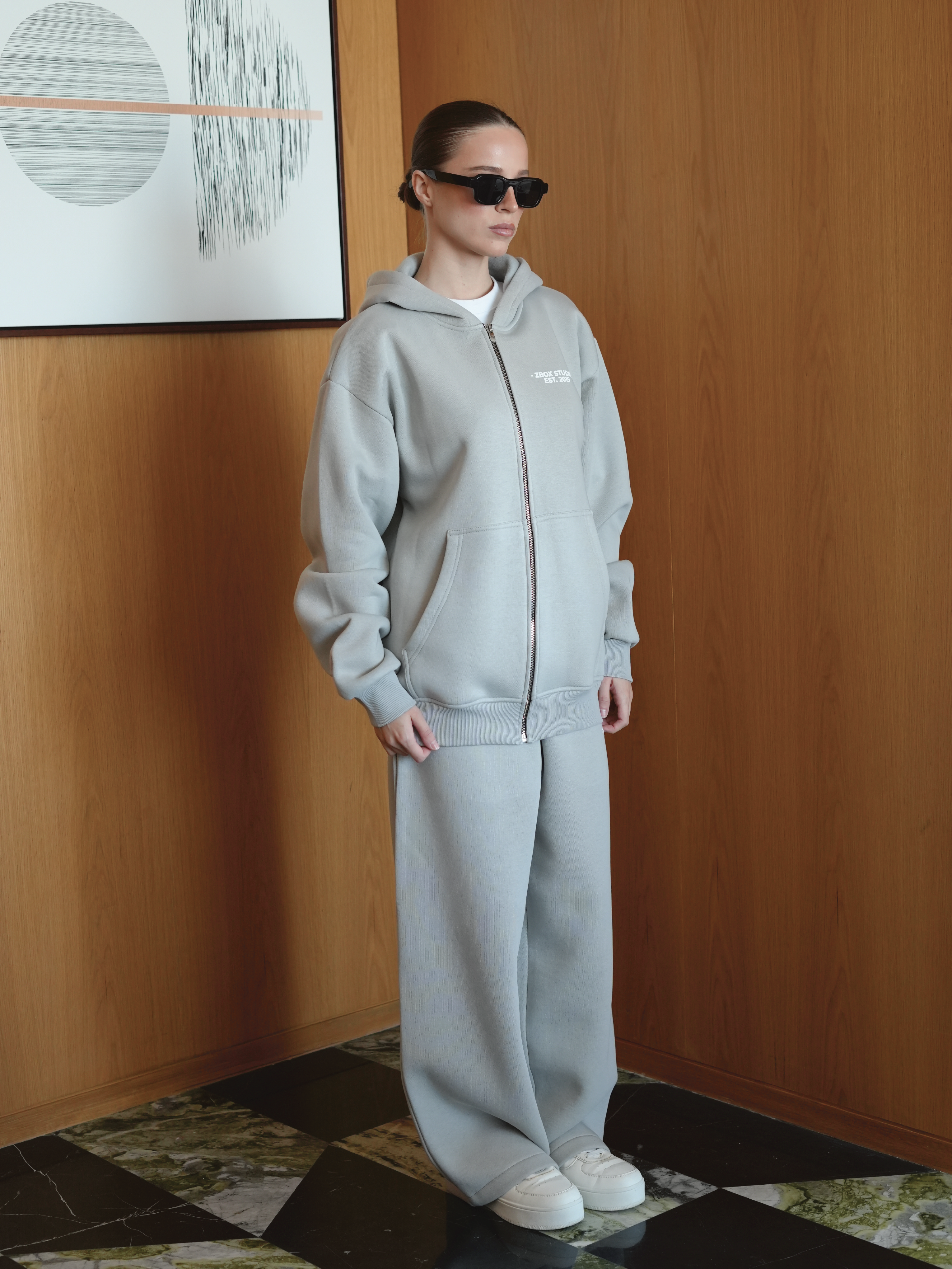 Light Grey Zip Hoodie