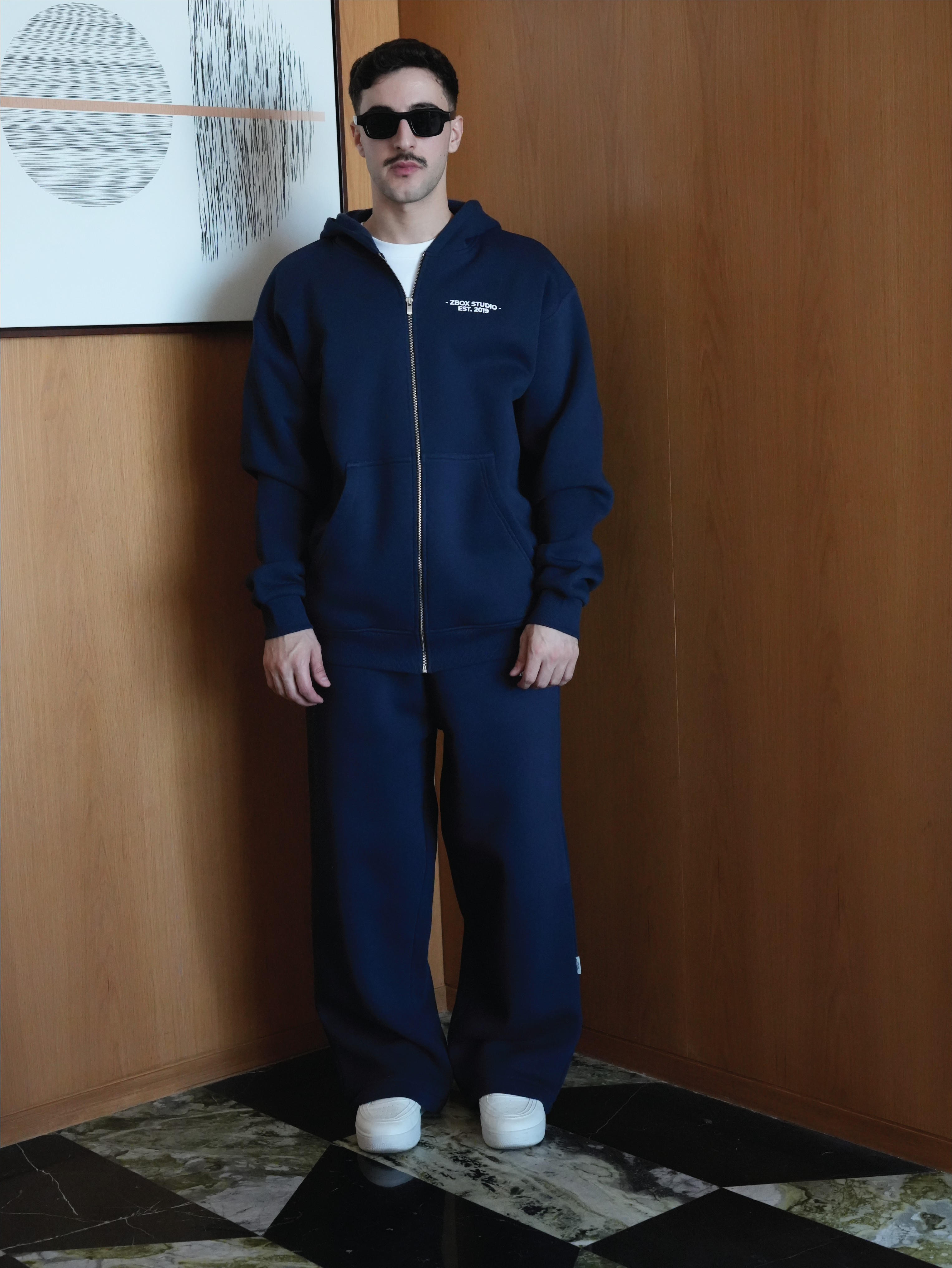 Navy Blue Zip Hoodie