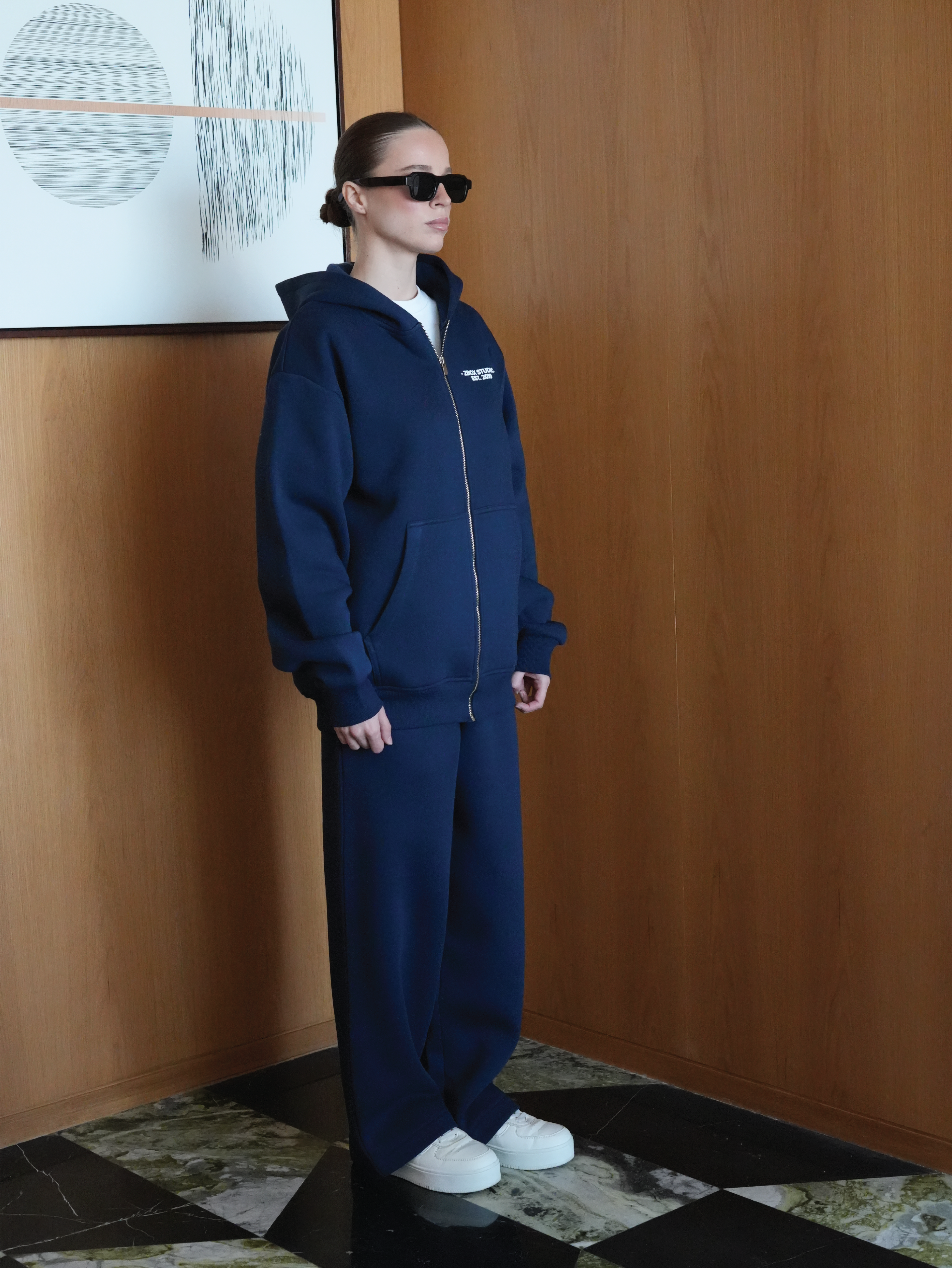 Navy Blue Zip Hoodie