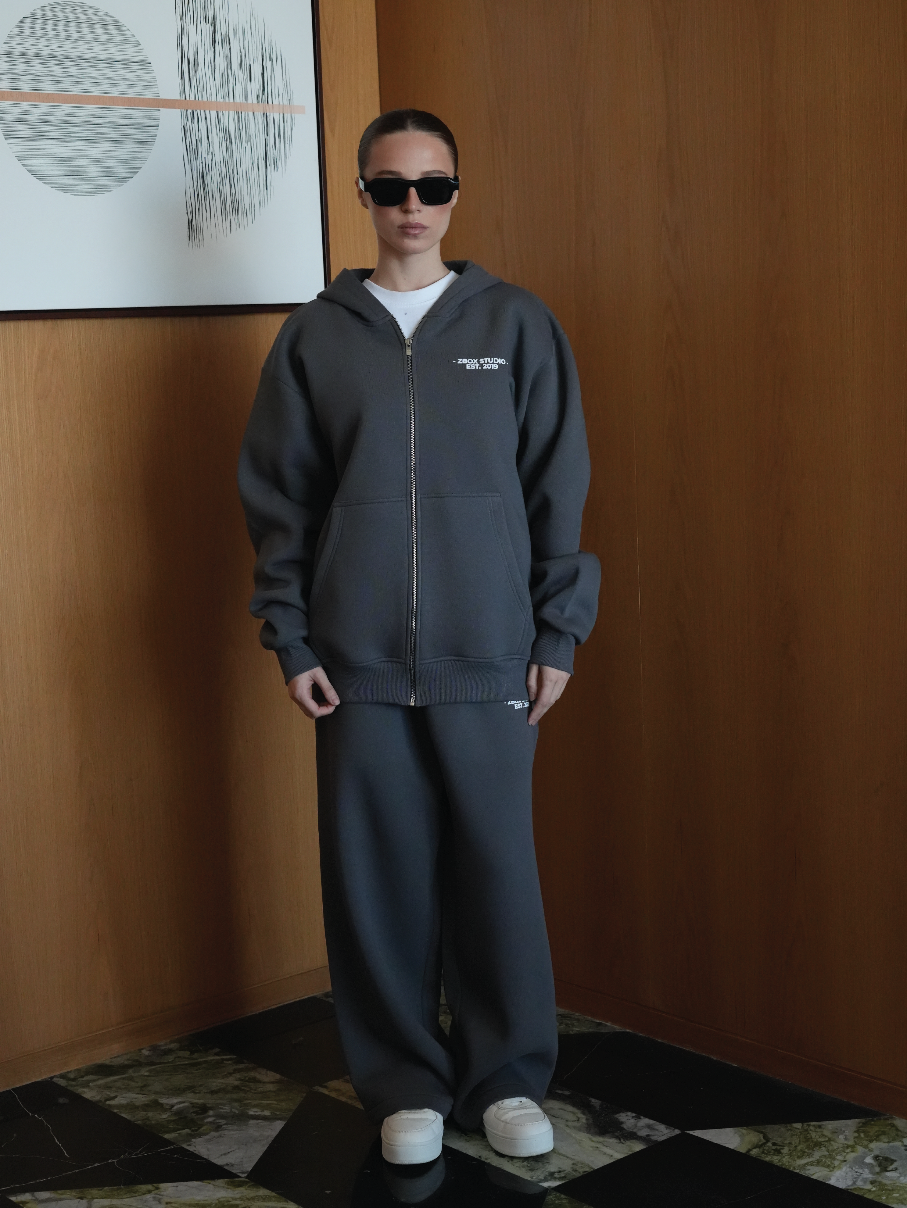 Dark Grey Zip Hoodie