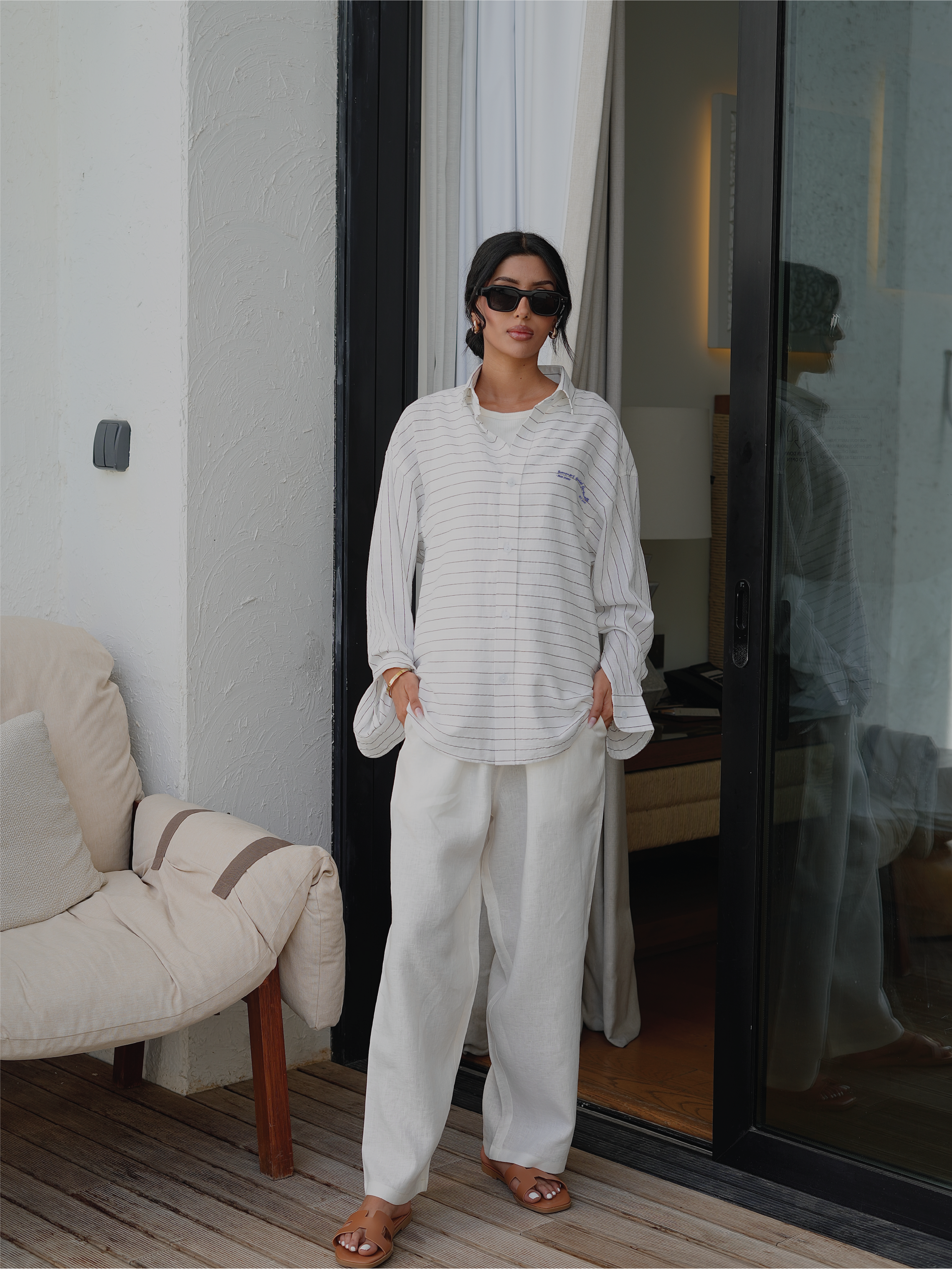 Summer’s Quiet Farewell Linen Long Sleeve Shirt