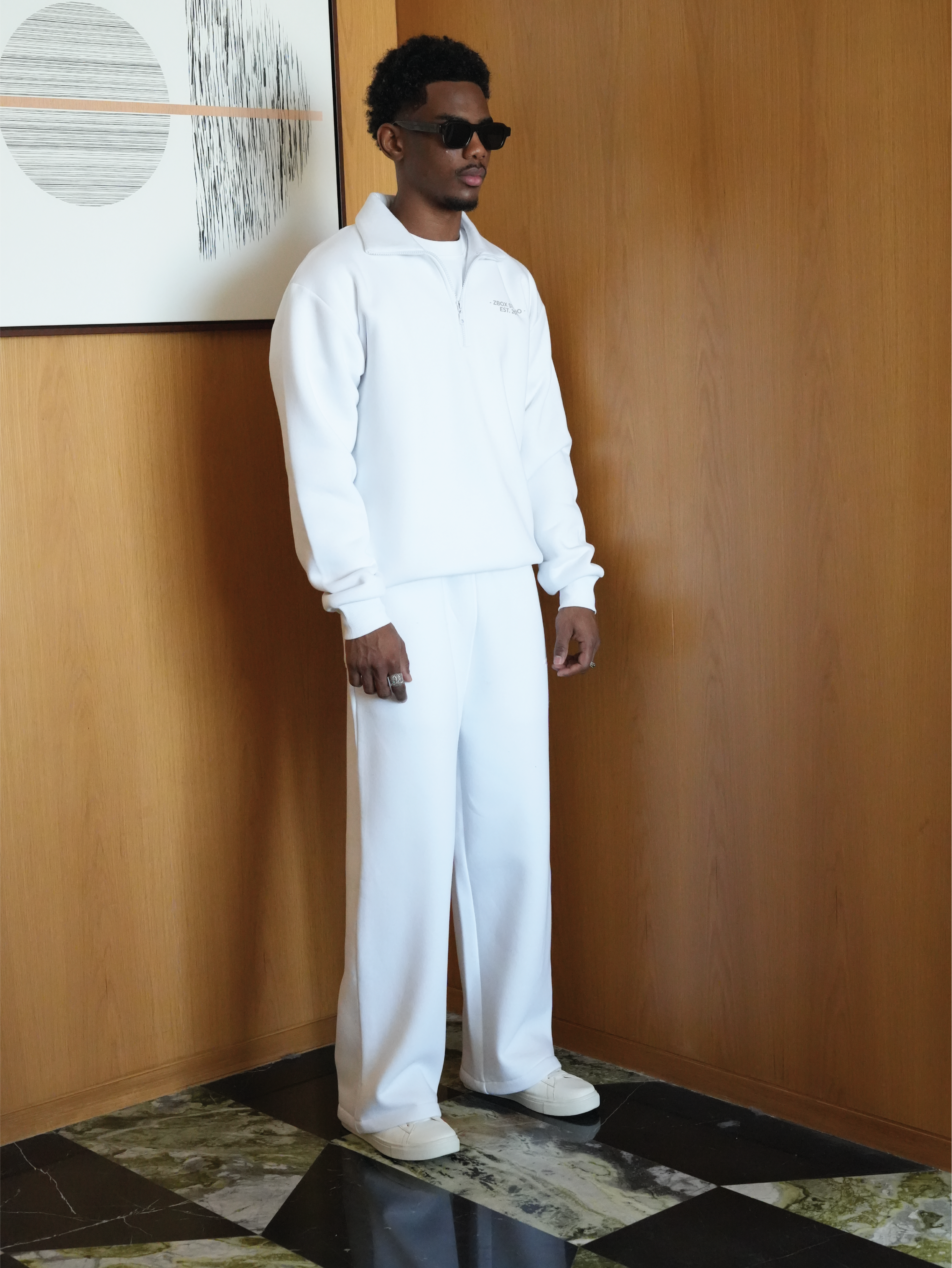 White Half Zip Sweatshirt