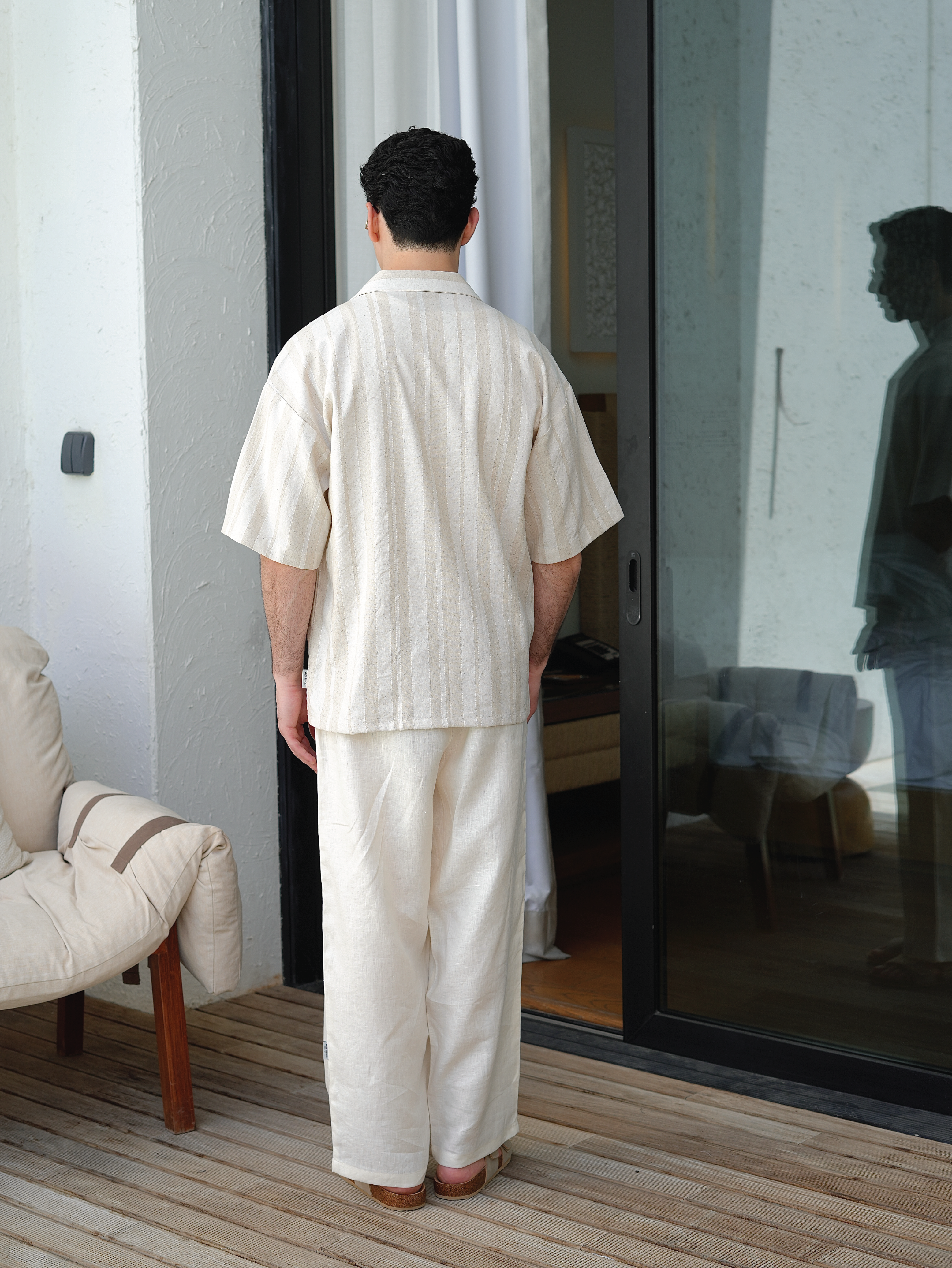 Break The Pocket For Spice Linen Camp Collar Shirt