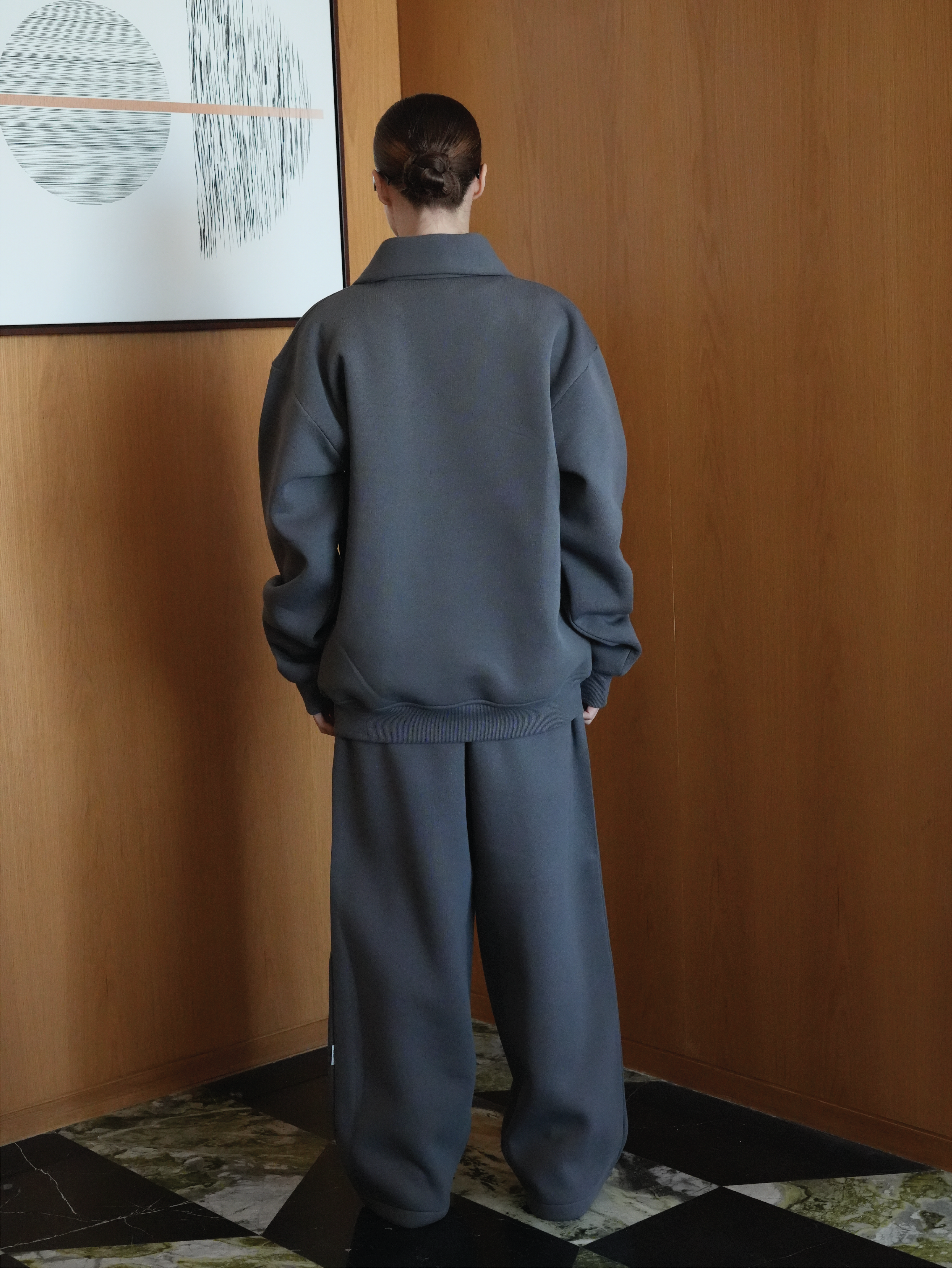 Dark Grey Half Zip Sweatshirt