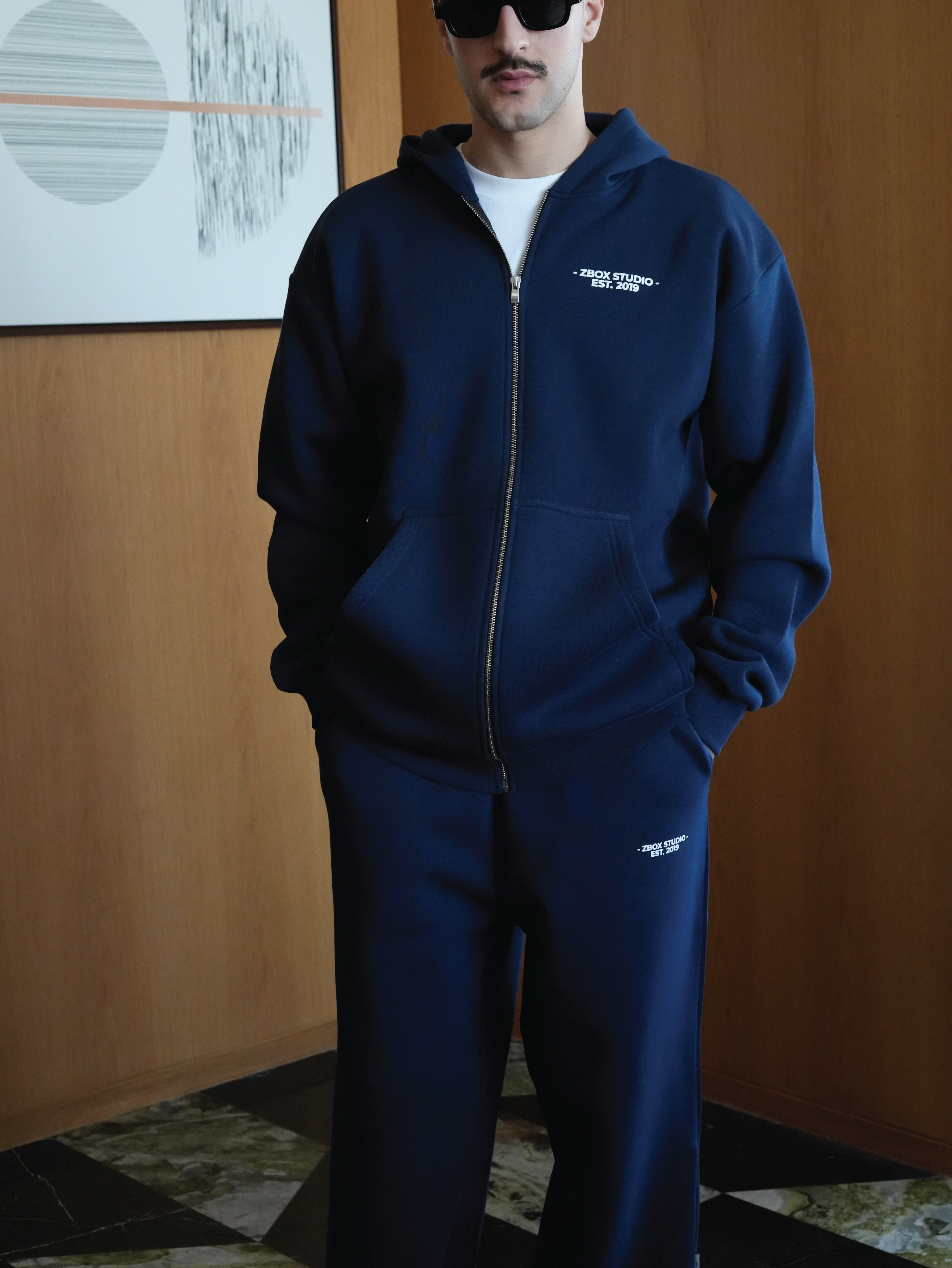 Navy Blue Zip Hoodie