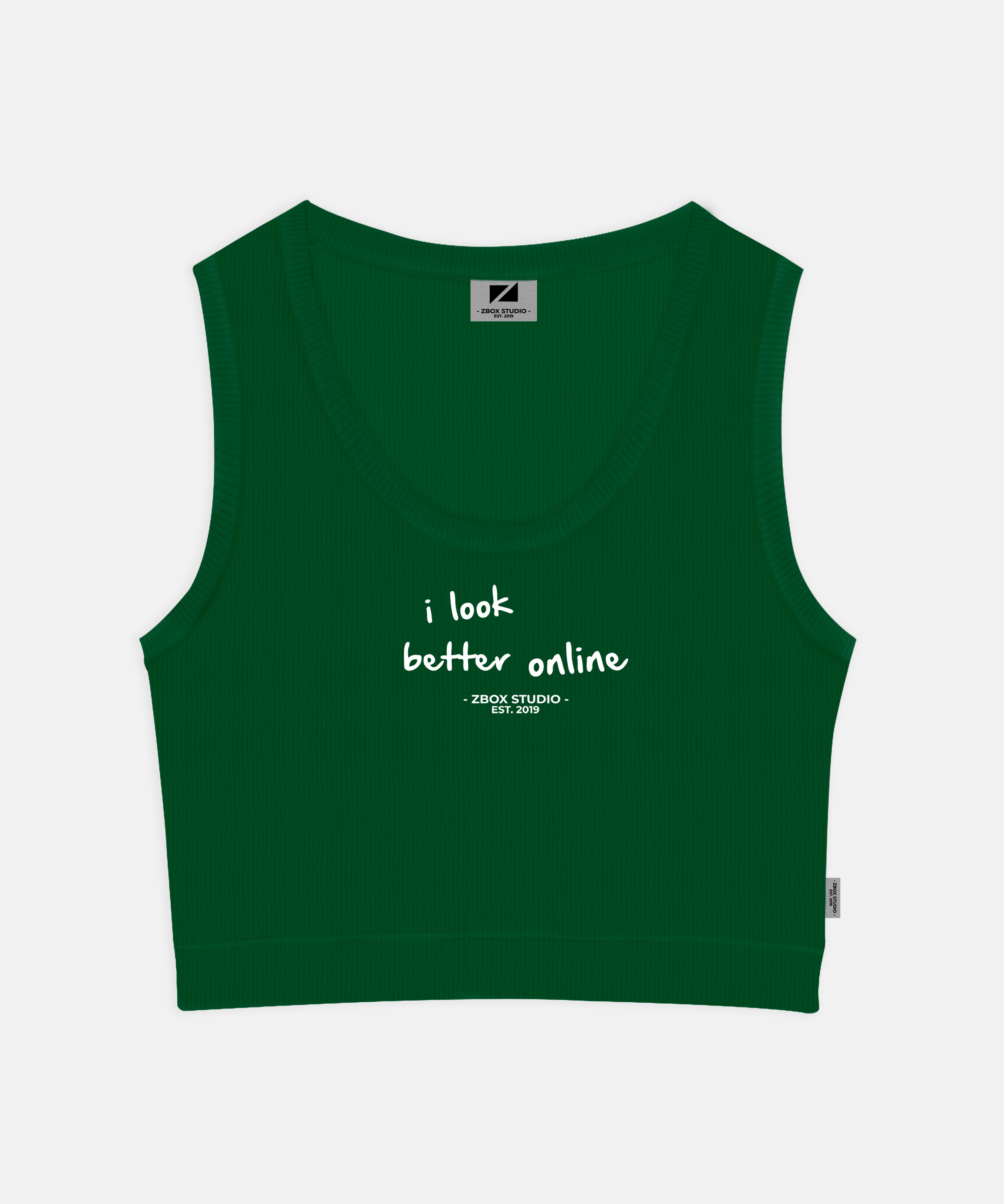 I Look Better Online Cropped Tank Top