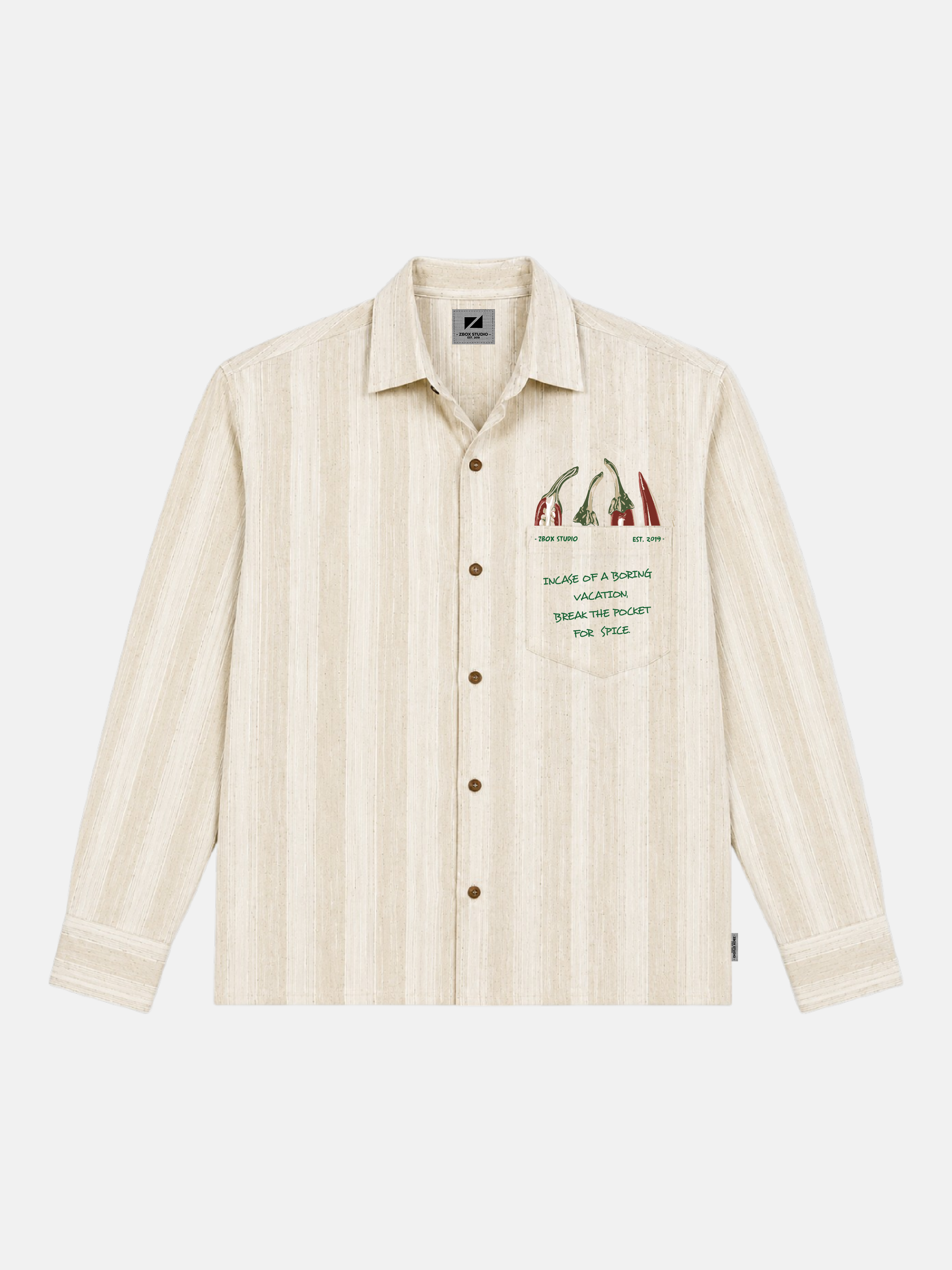 Break The Pocket For Spice Linen Long Sleeve Shirt