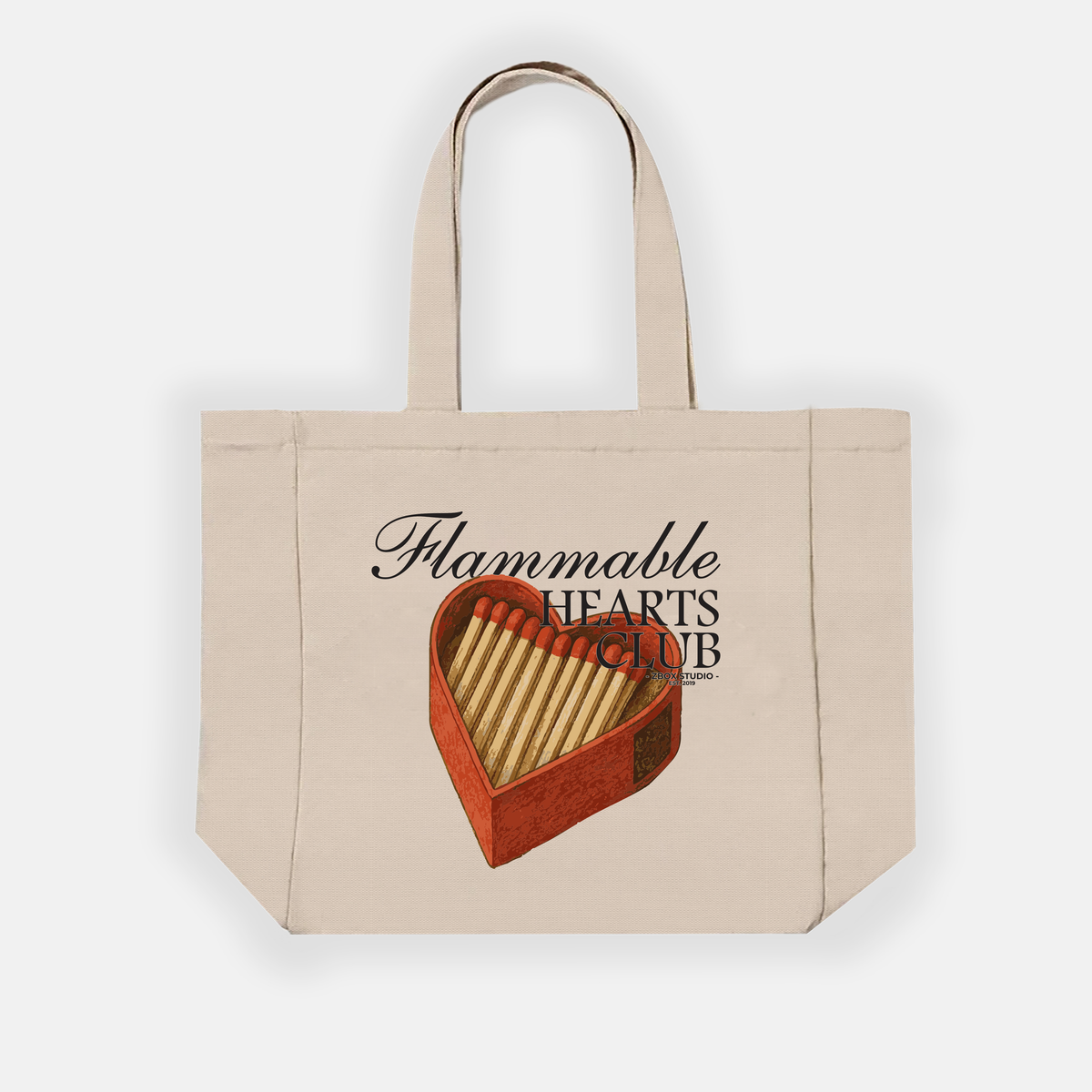 Flammable Hearts Club Tote Bag – Canvas Everyday Tote | Zbox